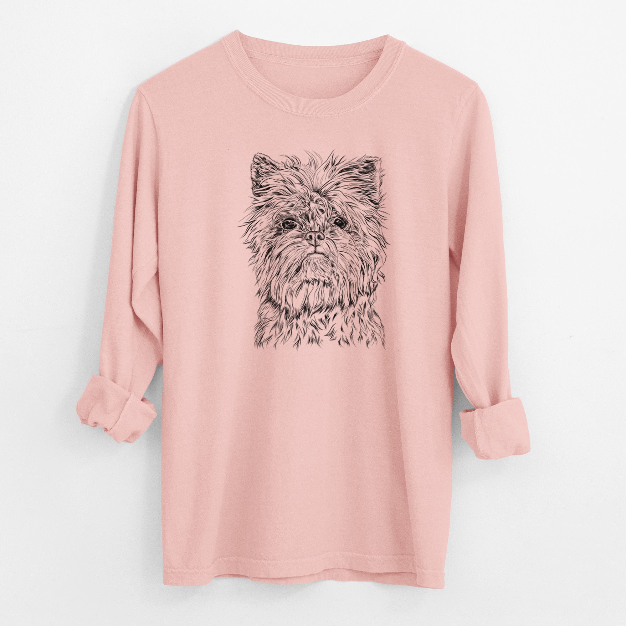 Bare Alvin the Affenpinscher - Men's Heavyweight 100% Cotton Long Sleeve