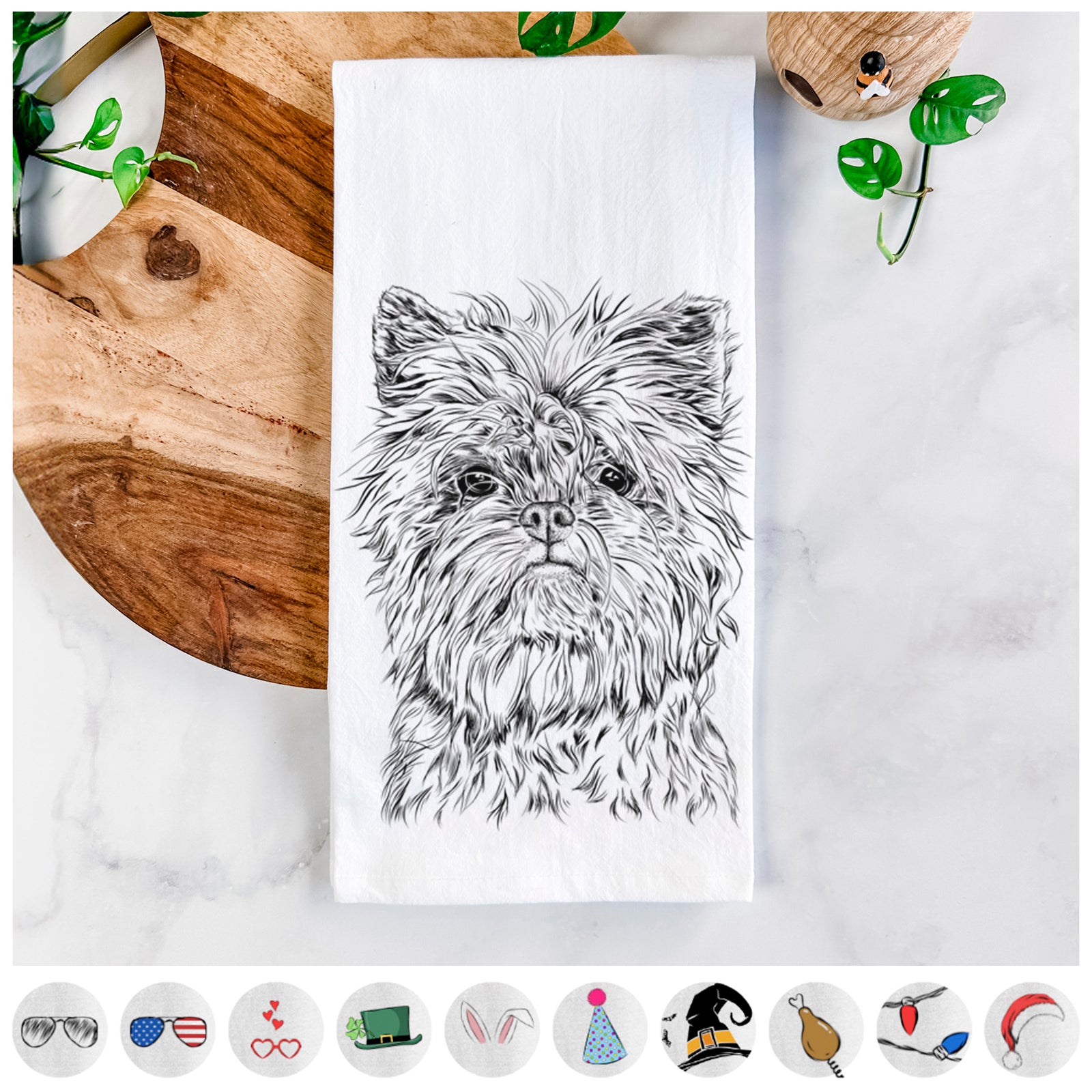 Alvin the Affenpinscher Tea Towel