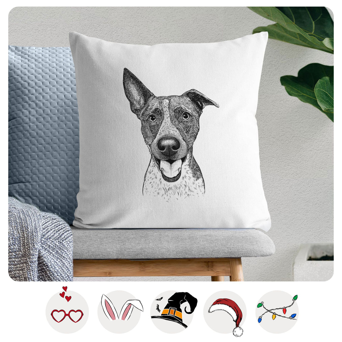 Amigo the Heeler Mix - Throw Pillow Cover