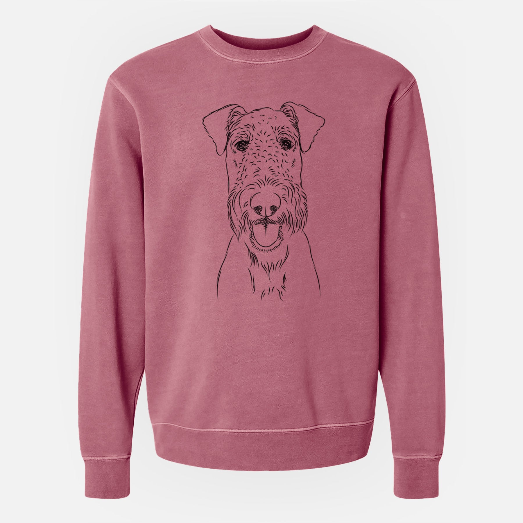 Bare Andy the Airedale Terrier - Unisex Pigment Dyed Crew Sweatshirt