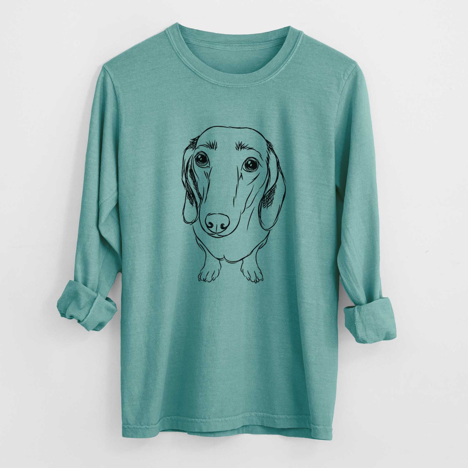 Bare Annabelle the Dachshund - Men's Heavyweight 100% Cotton Long Sleeve