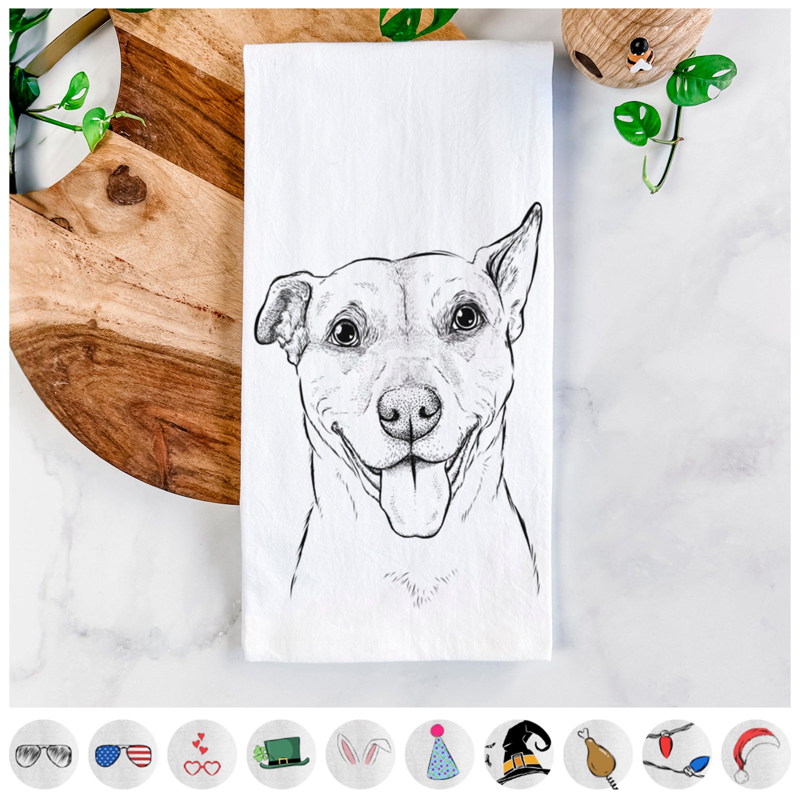 Annie Belle the Pitbull Mix Tea Towel