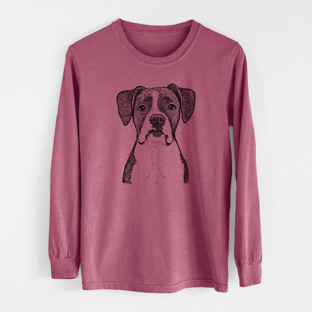 Bare Annie the Boxer - Men's Heavyweight 100% Cotton Long Sleeve