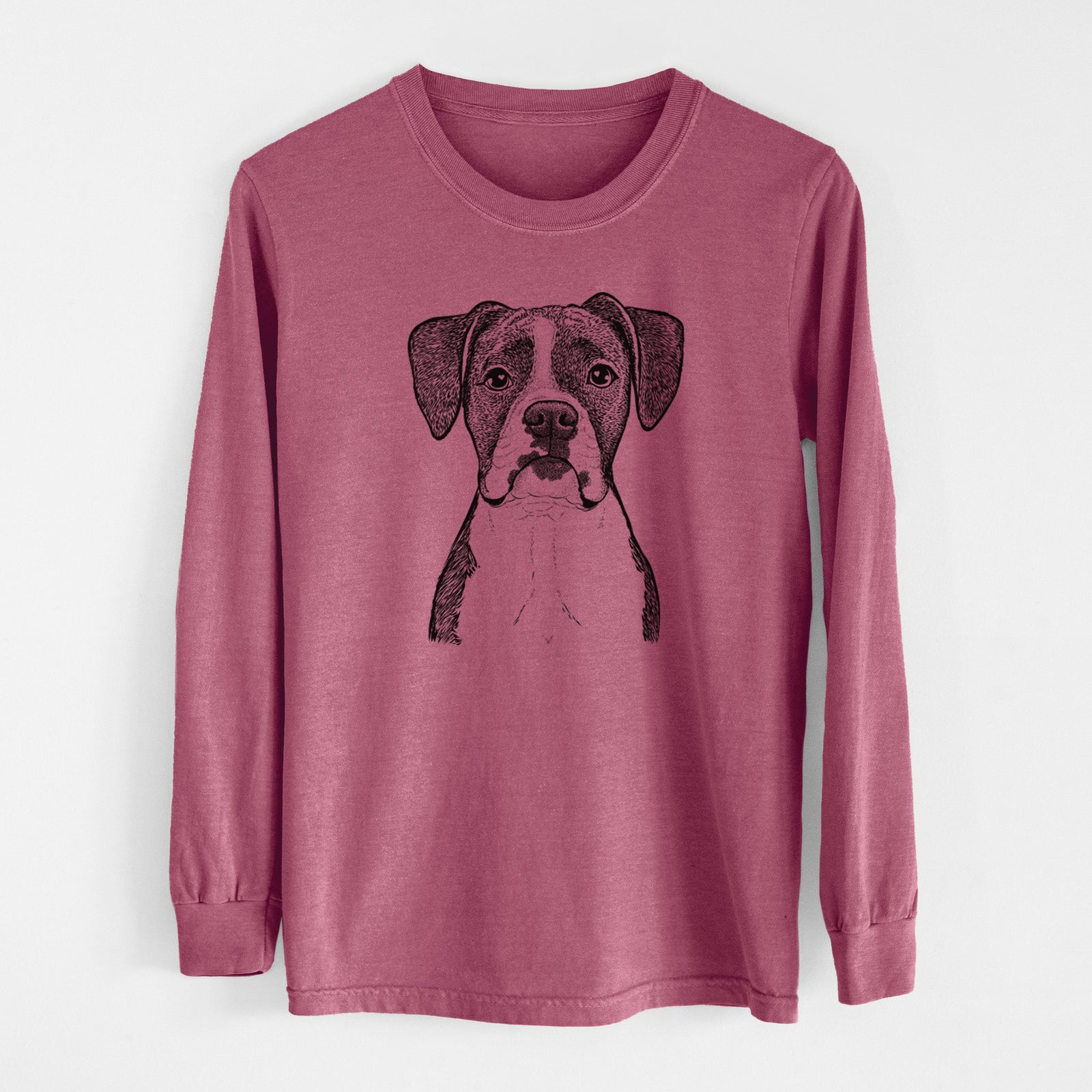 Bare Annie the Boxer - Men's Heavyweight 100% Cotton Long Sleeve