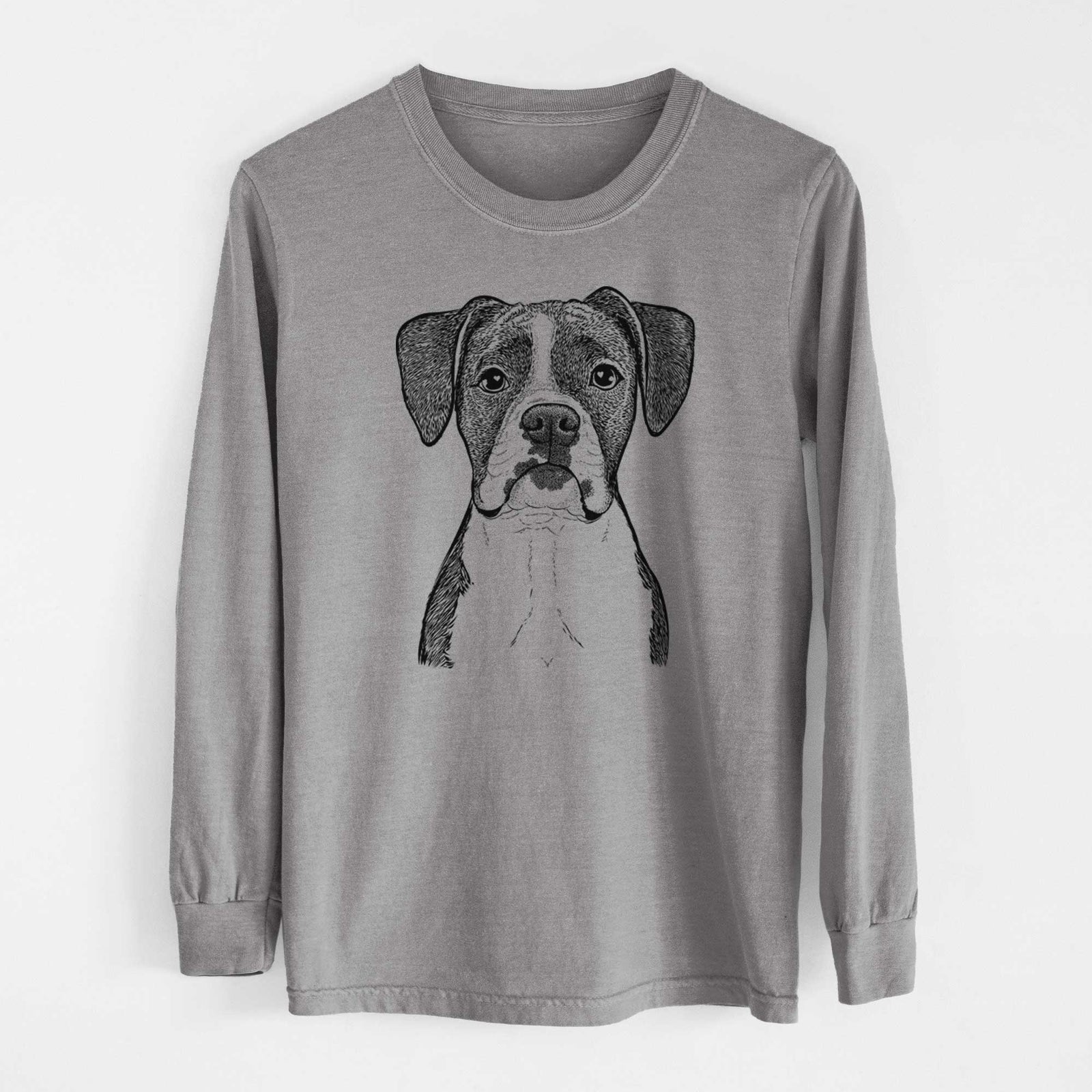 Bare Annie the Boxer - Men's Heavyweight 100% Cotton Long Sleeve