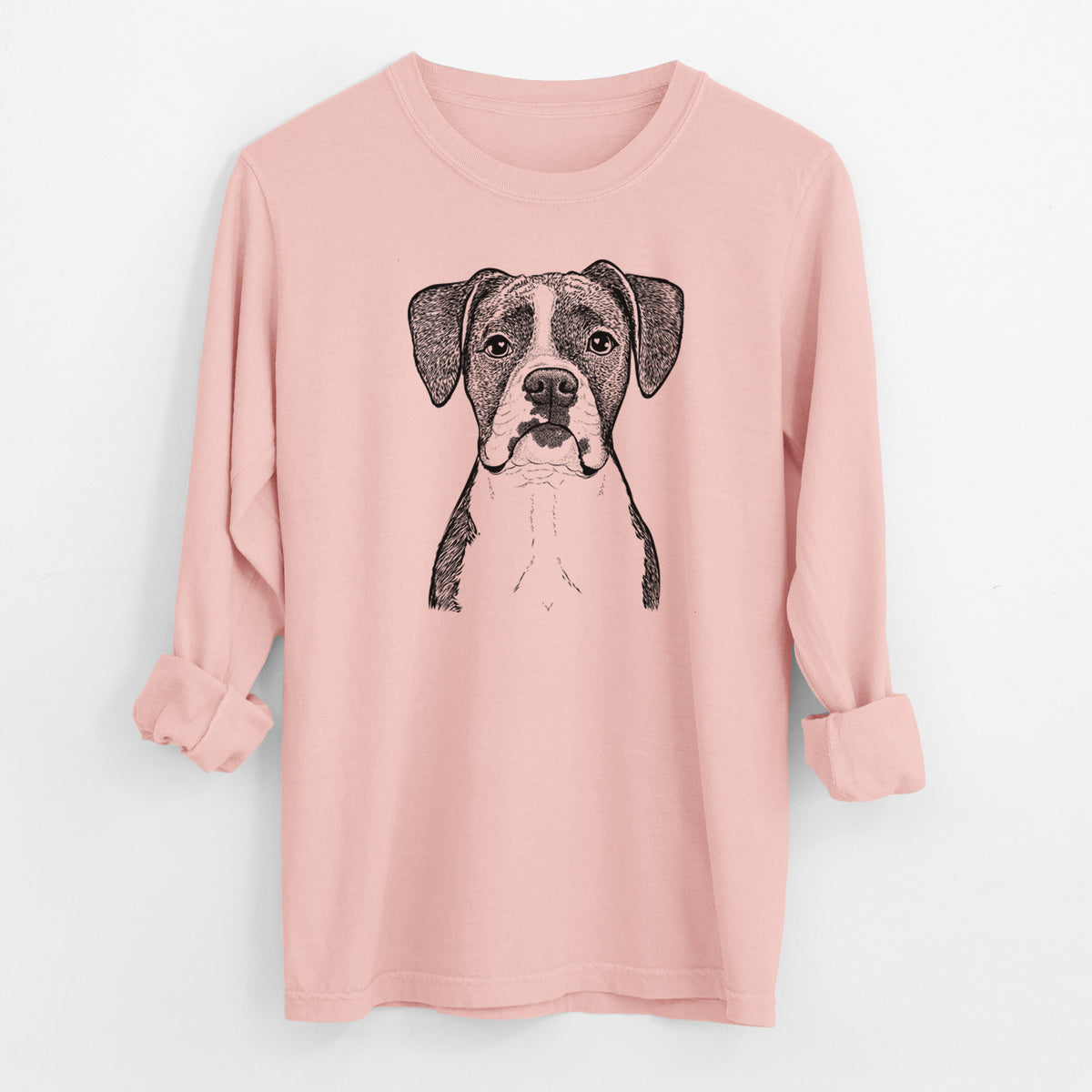 Bare Annie the Boxer - Men's Heavyweight 100% Cotton Long Sleeve