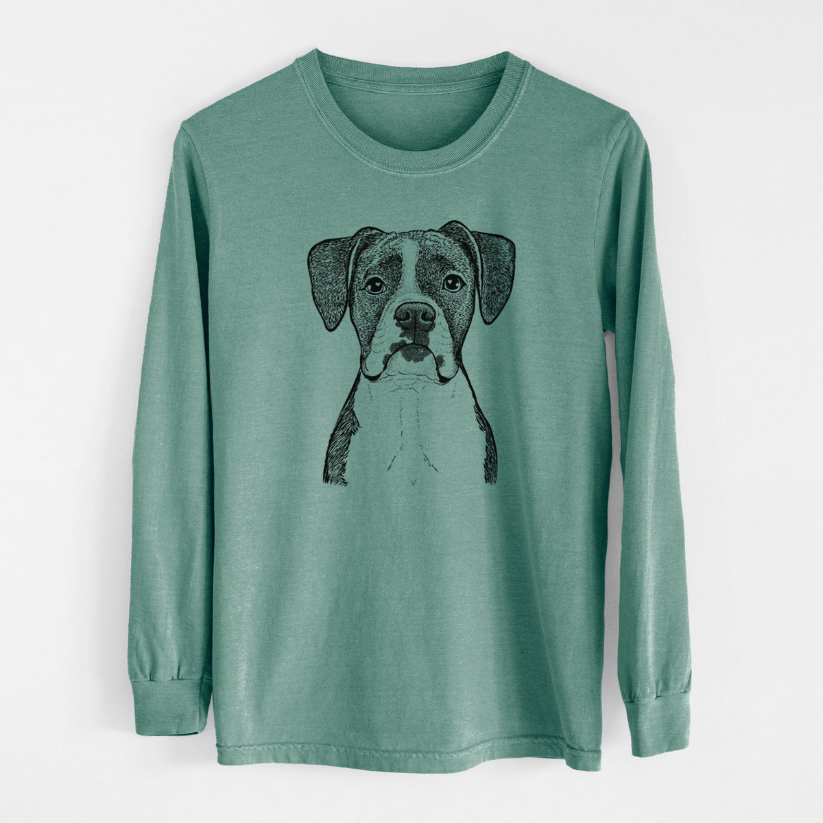 Bare Annie the Boxer - Men's Heavyweight 100% Cotton Long Sleeve