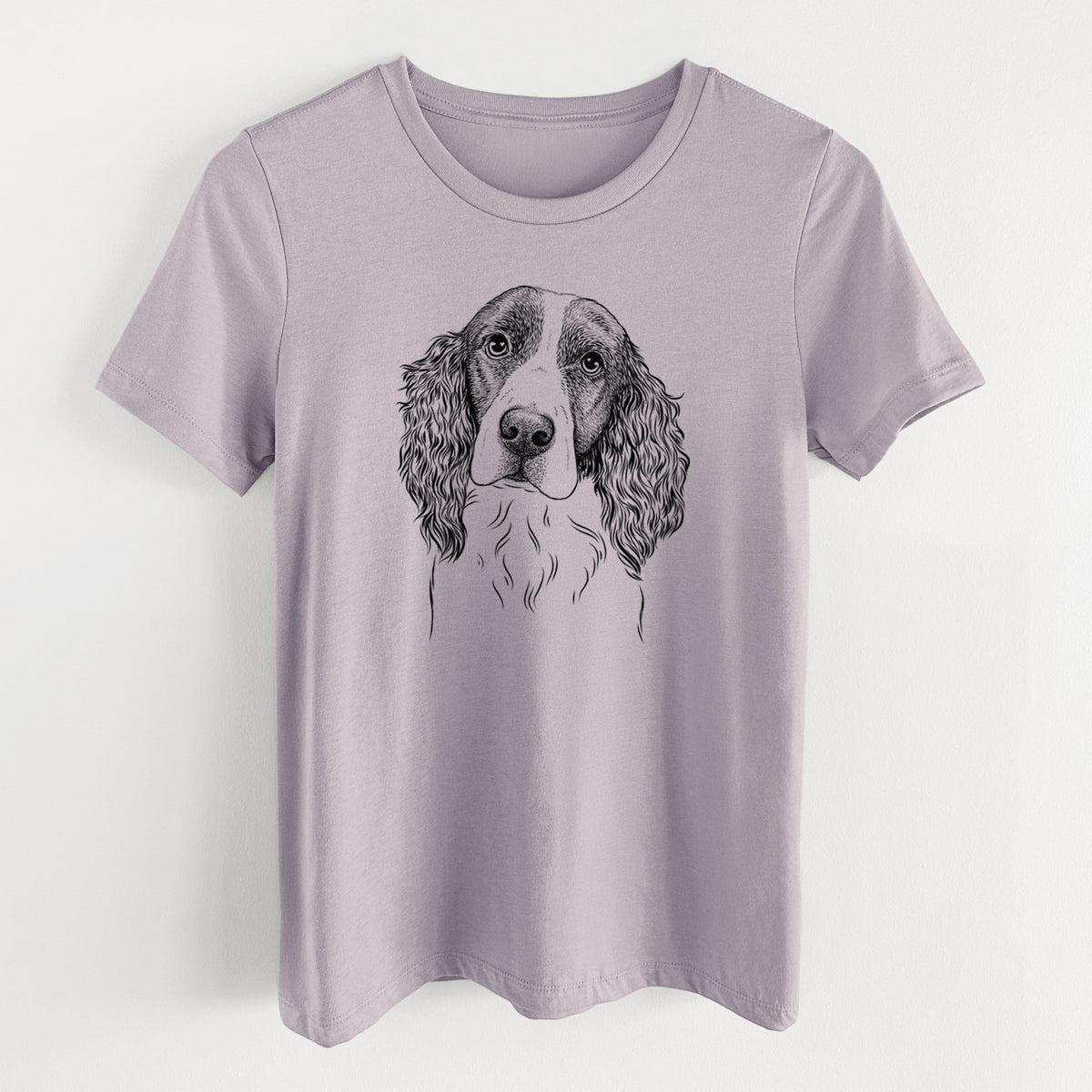 Bare Annie the English Springer Spaniel - Women&#39;s Lightweight Relaxed Fit 100% Cotton Crewneck