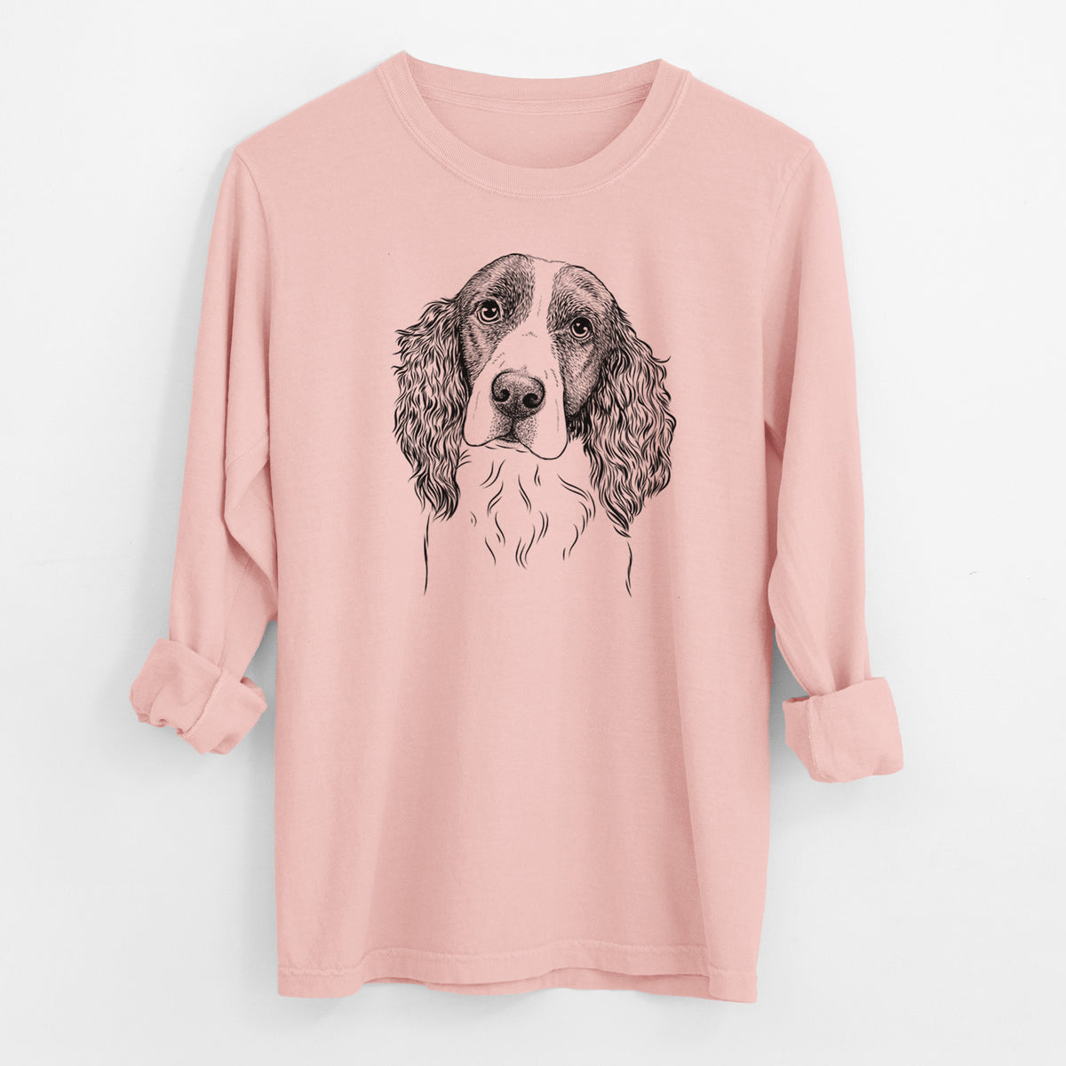 Bare Annie the English Springer Spaniel - Men's Heavyweight 100% Cotton Long Sleeve