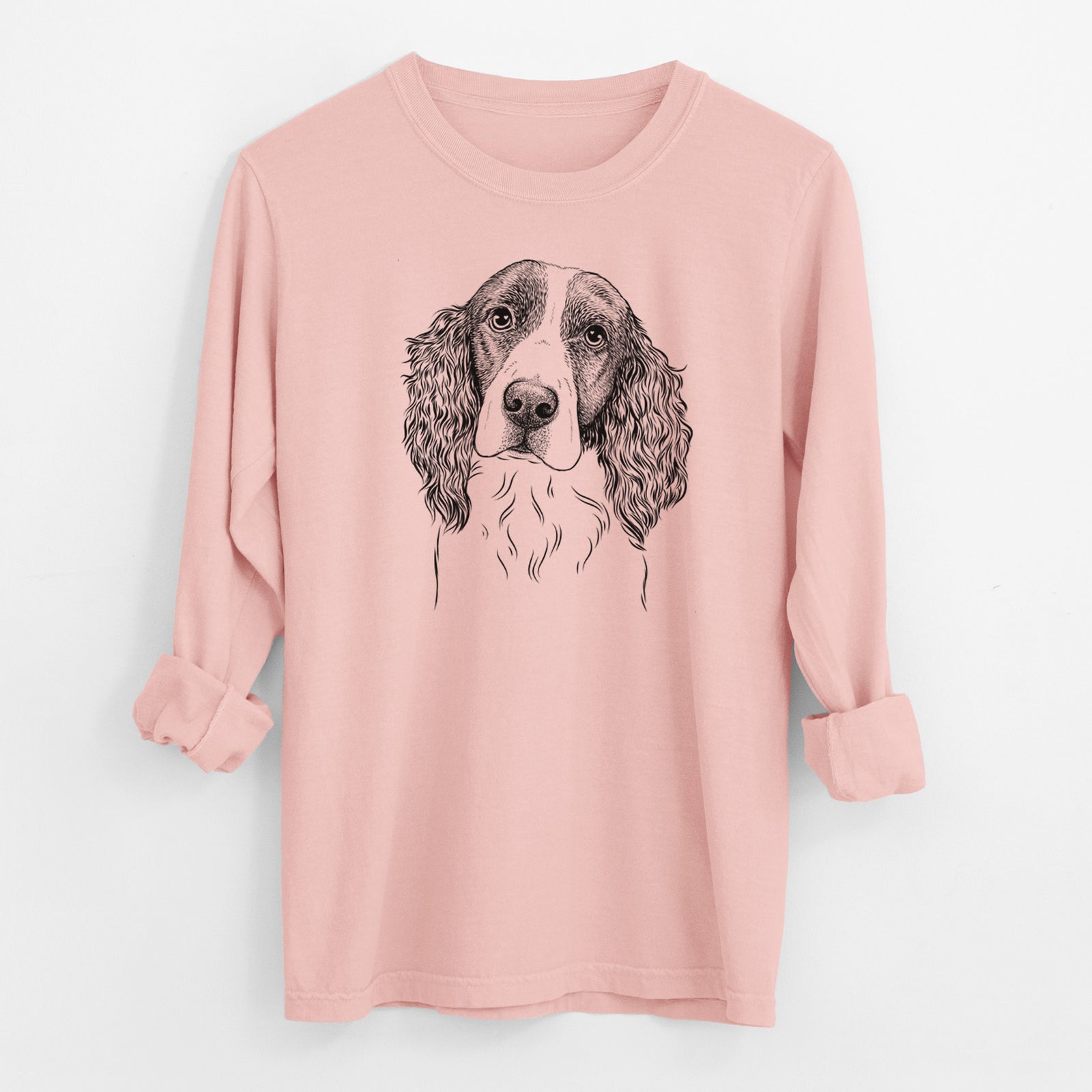 Bare Annie the English Springer Spaniel - Men's Heavyweight 100% Cotton Long Sleeve