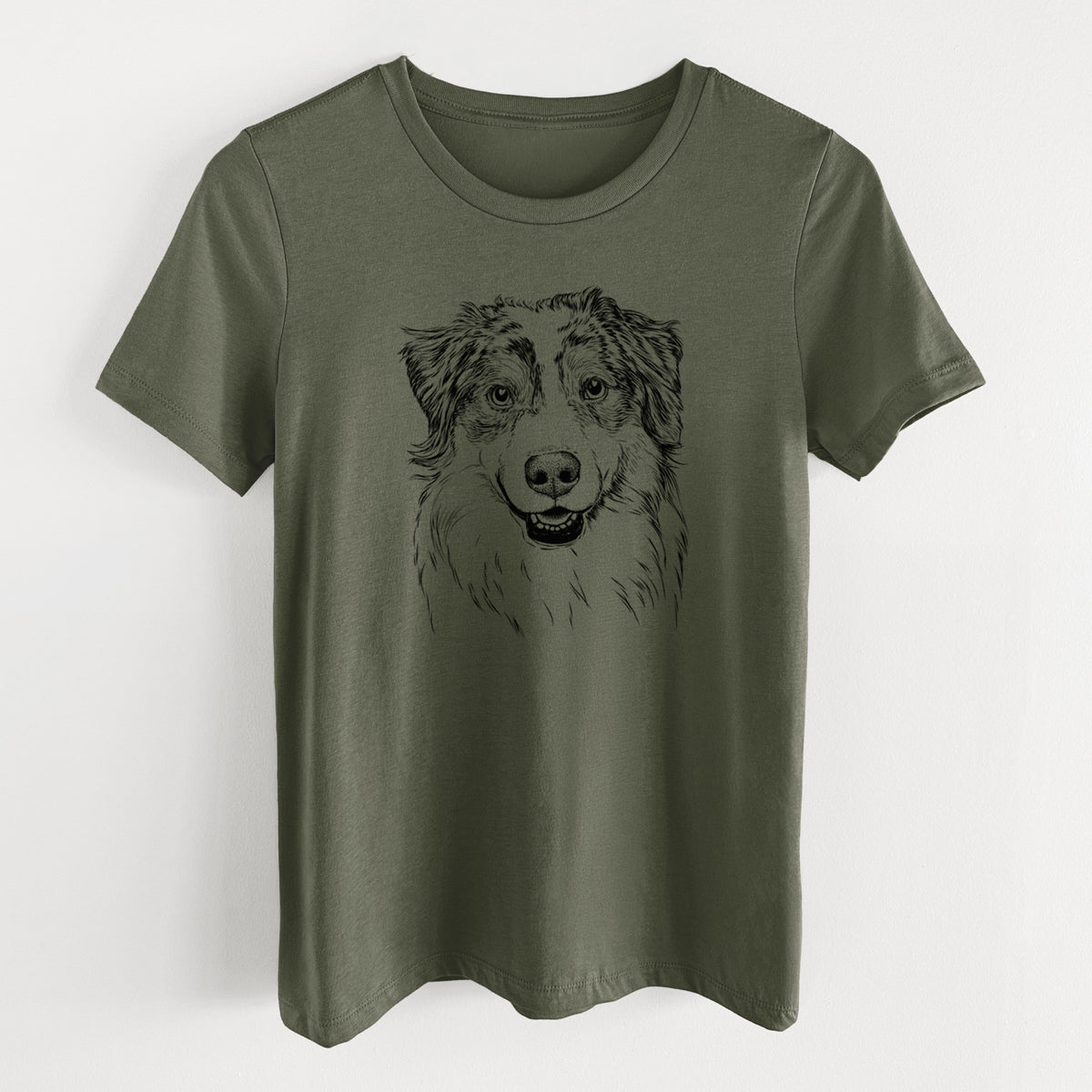 Bare Aonghus the Australian Shepherd - Women's Lightweight Relaxed Fit 100% Cotton Crewneck
