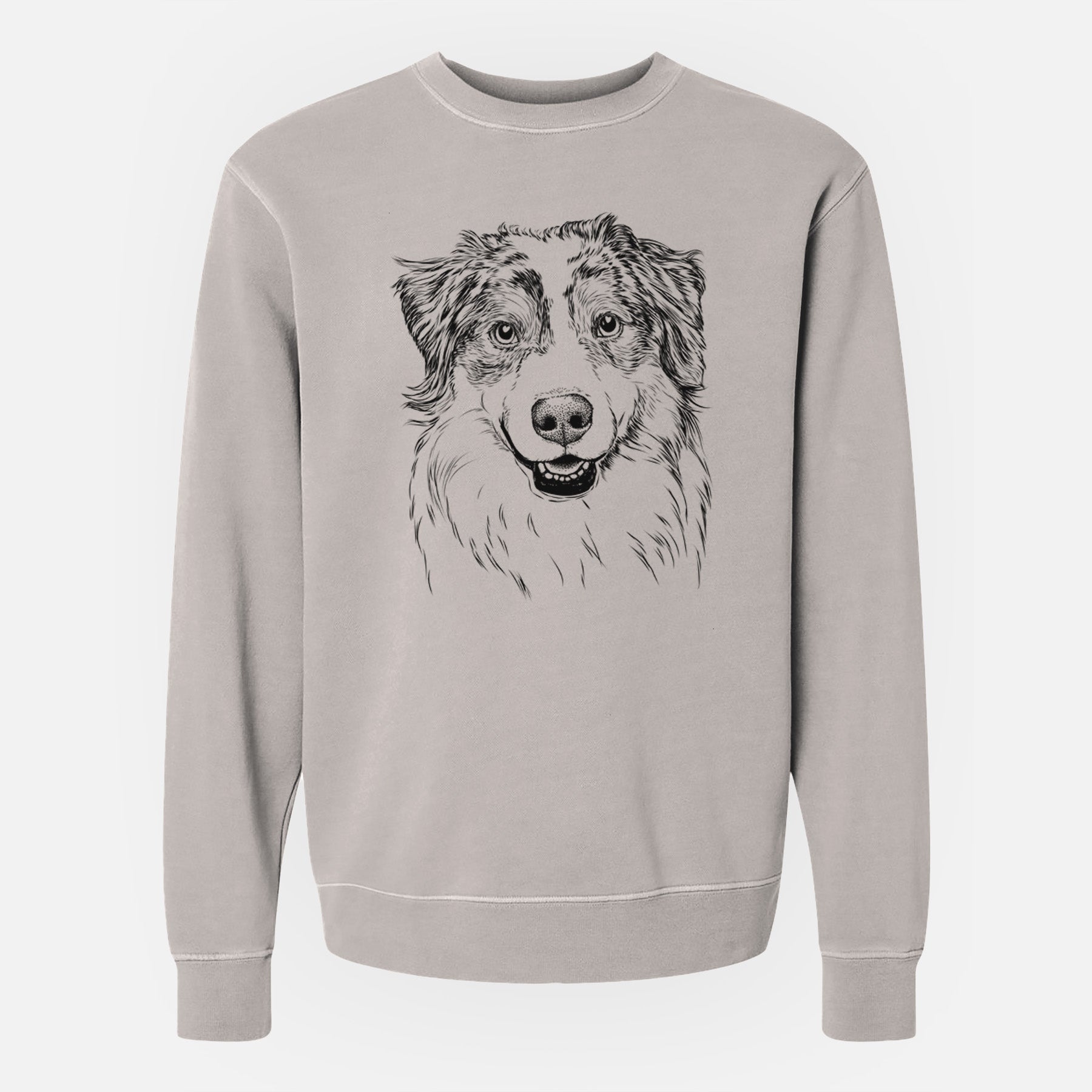 Bare Aonghus the Australian Shepherd - Unisex Pigment Dyed Crew Sweatshirt