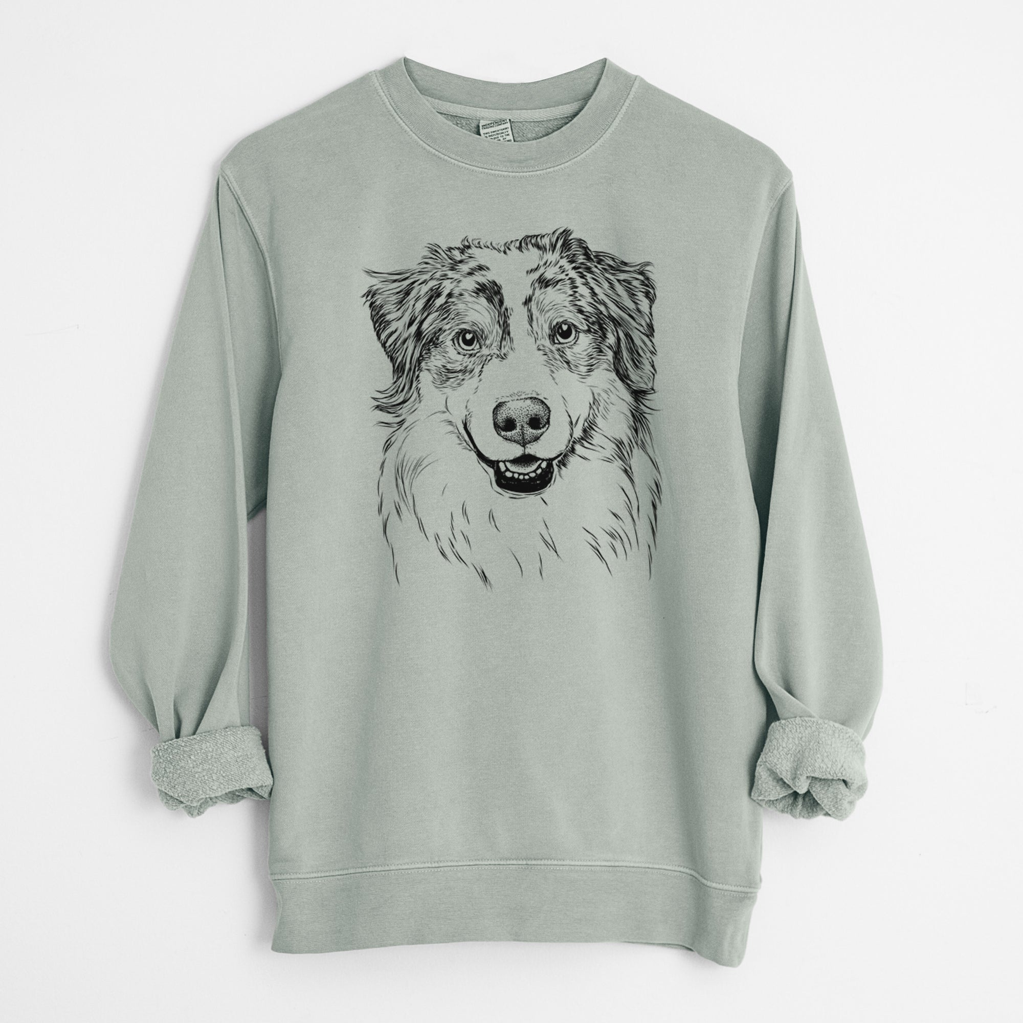 Bare Aonghus the Australian Shepherd - Unisex Pigment Dyed Crew Sweatshirt