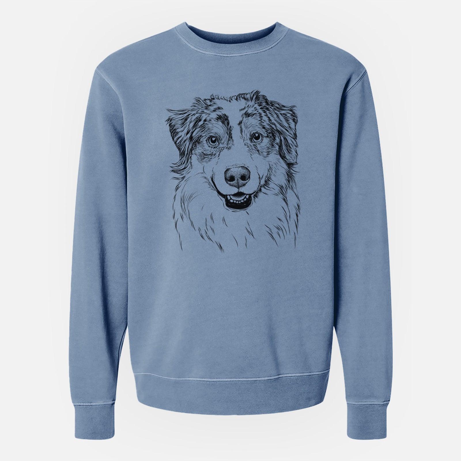 Bare Aonghus the Australian Shepherd - Unisex Pigment Dyed Crew Sweatshirt