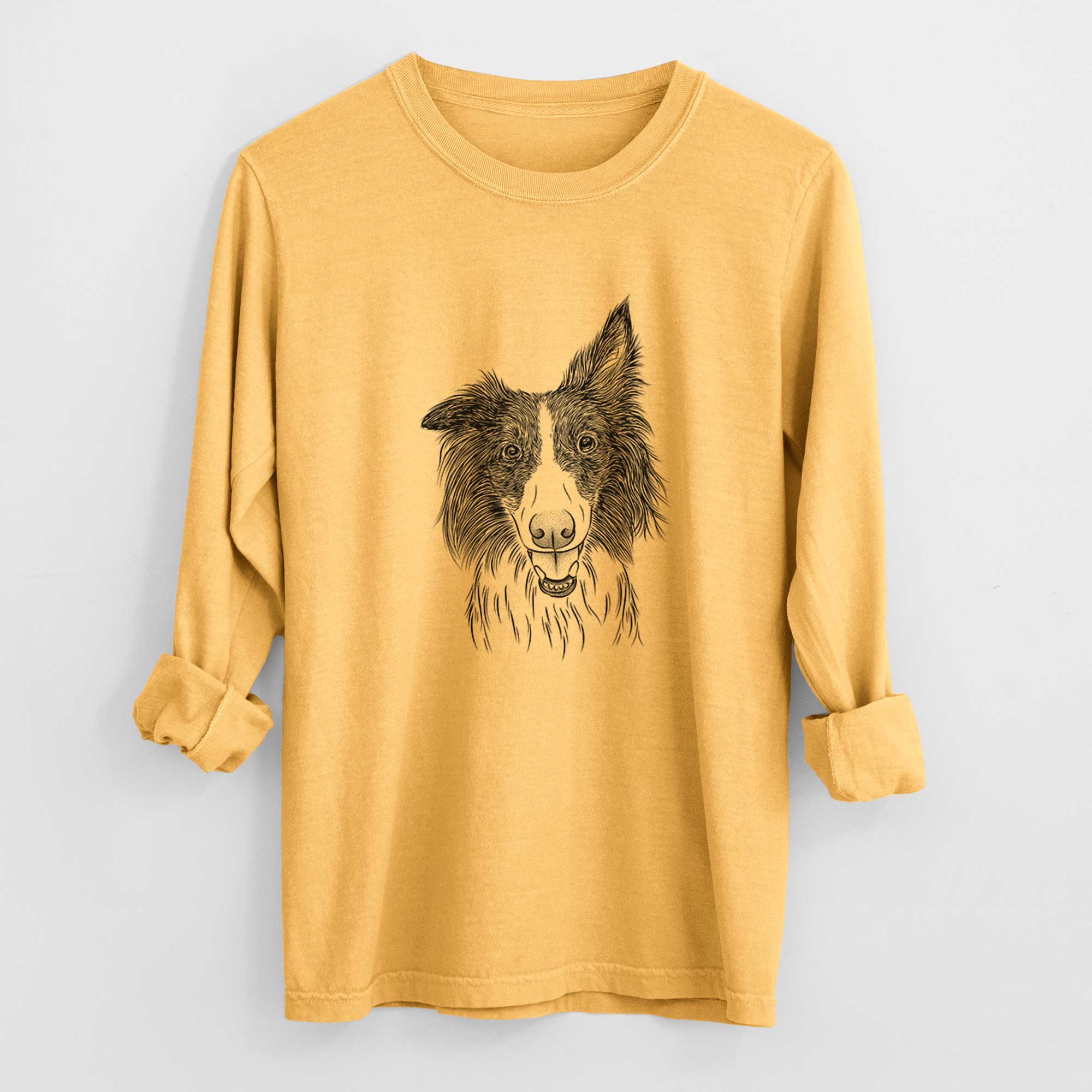 Bare Archie the Silken Windhound - Men's Heavyweight 100% Cotton Long Sleeve