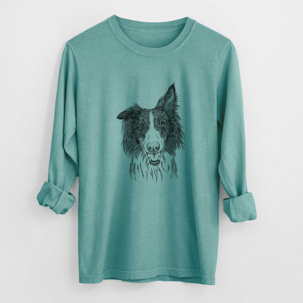 Bare Archie the Silken Windhound - Men&#39;s Heavyweight 100% Cotton Long Sleeve