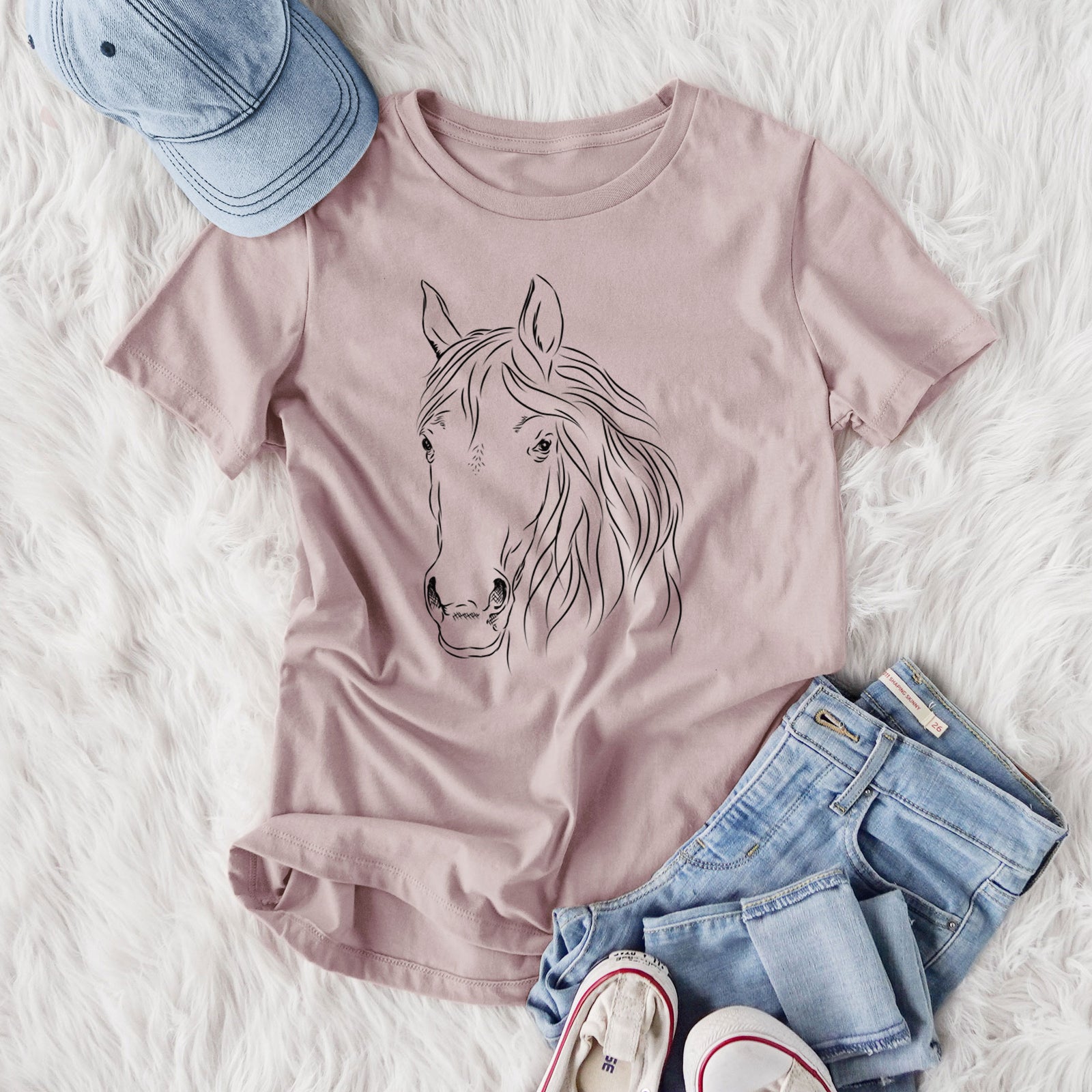 Bare Aria the Horse - Women's Lightweight Relaxed Fit 100% Cotton Crewneck