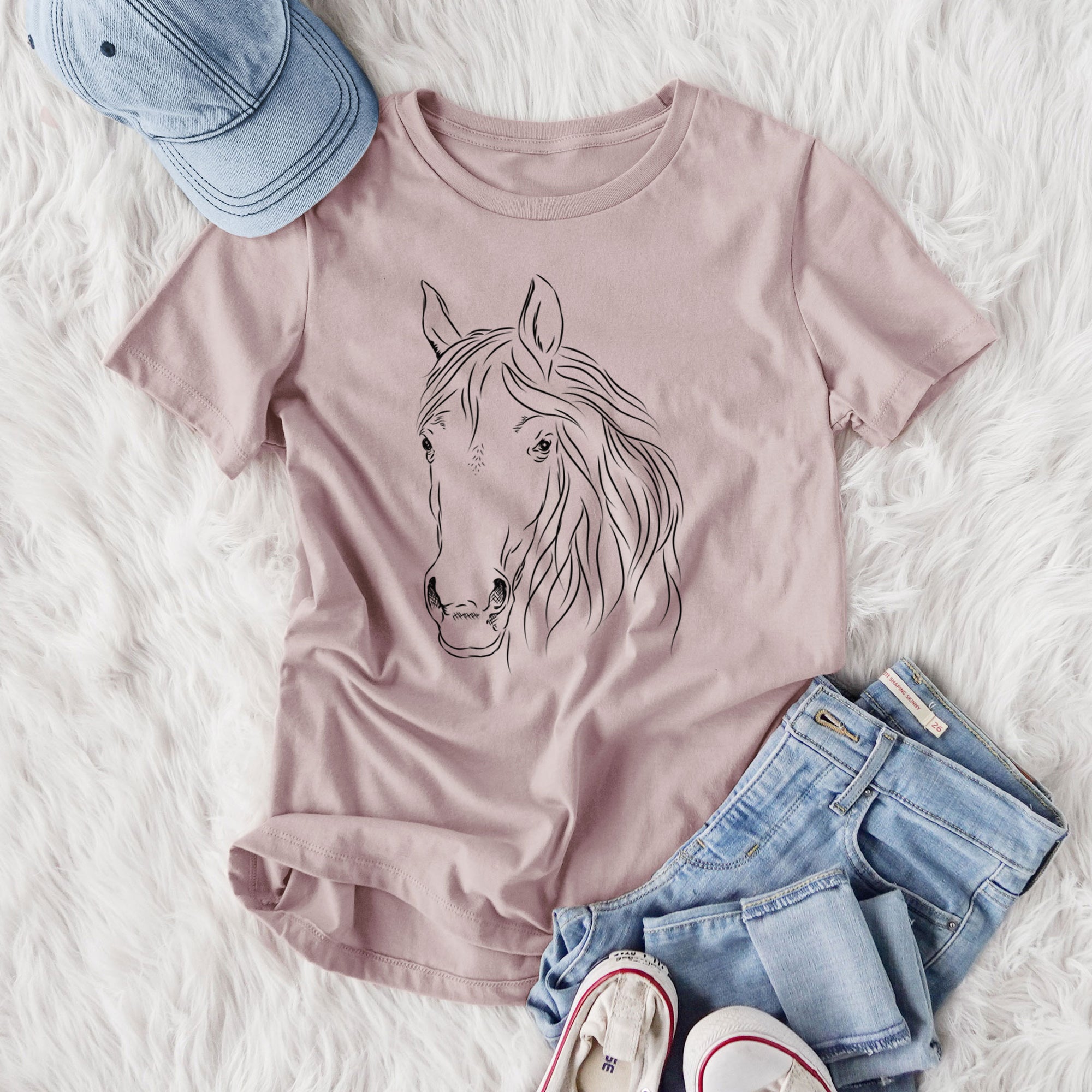 Bare Aria the Horse - Women's Lightweight Relaxed Fit 100% Cotton Crewneck