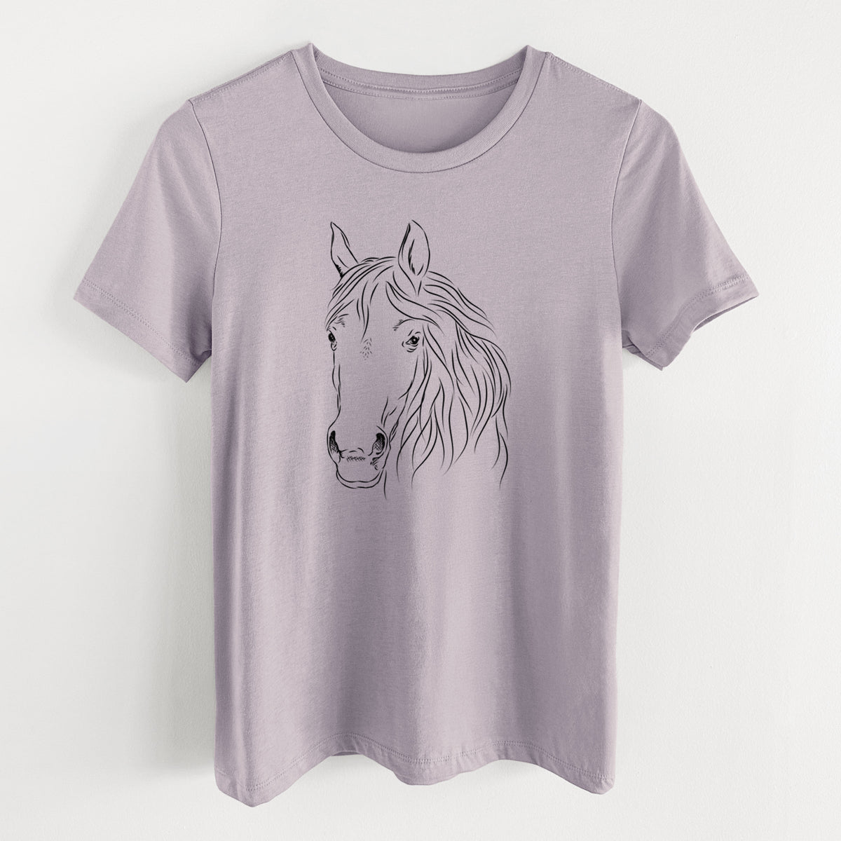 Bare Aria the Horse - Women&#39;s Lightweight Relaxed Fit 100% Cotton Crewneck