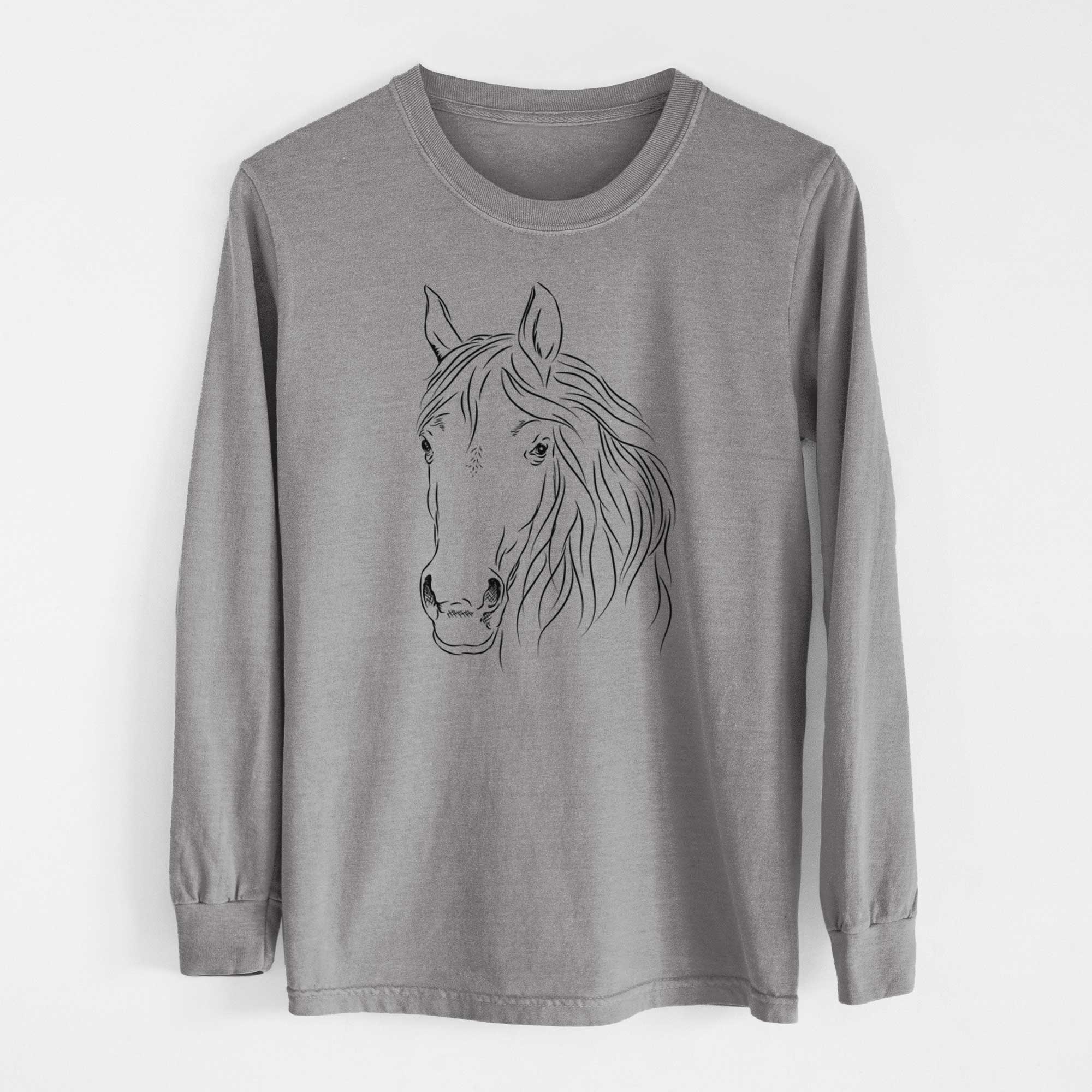 Bare Aria the Horse - Men's Heavyweight 100% Cotton Long Sleeve