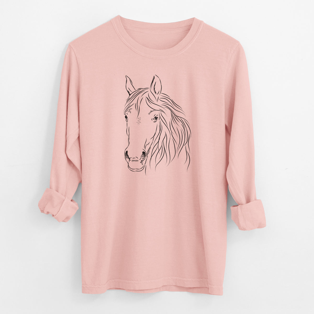 Bare Aria the Horse - Men's Heavyweight 100% Cotton Long Sleeve