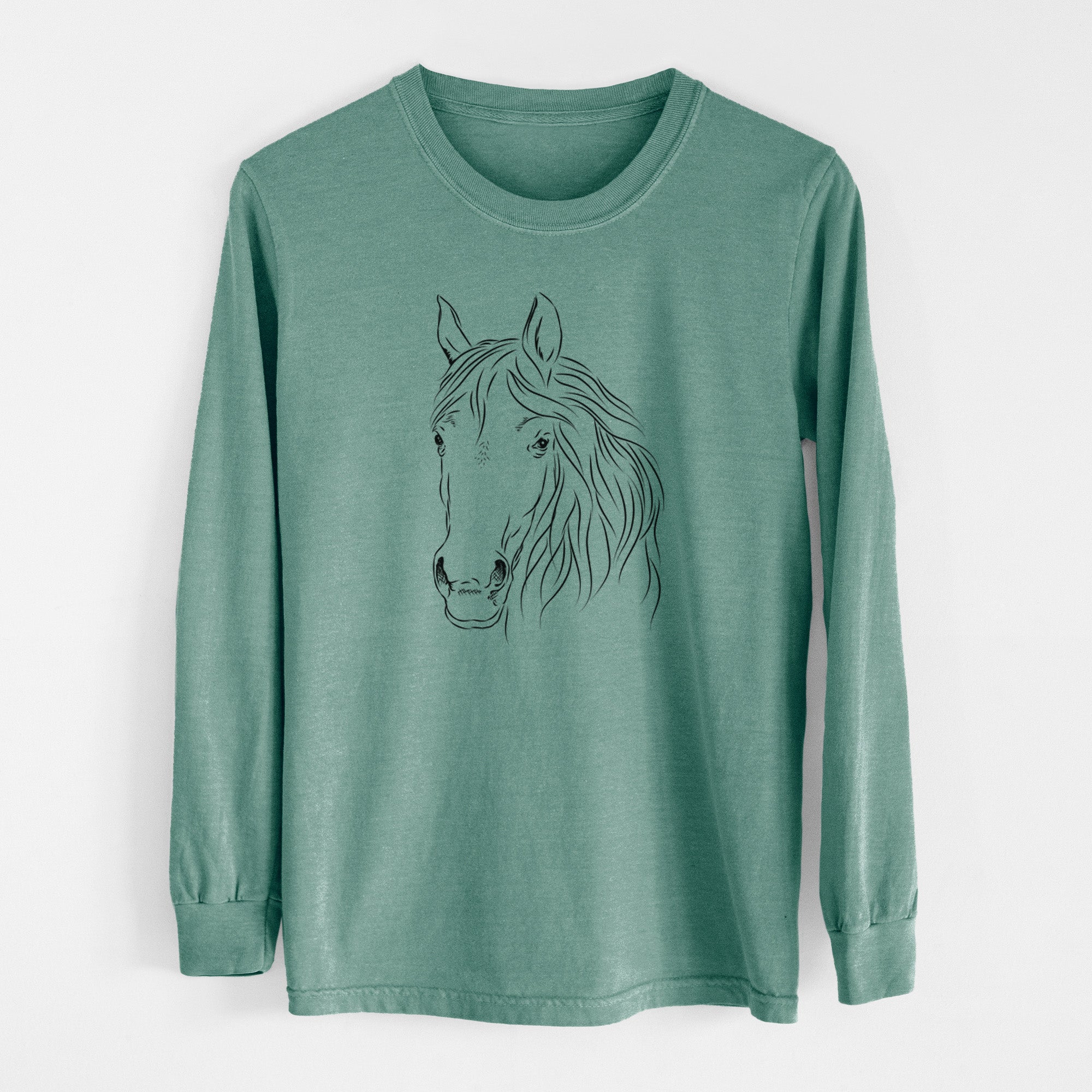 Bare Aria the Horse - Men's Heavyweight 100% Cotton Long Sleeve