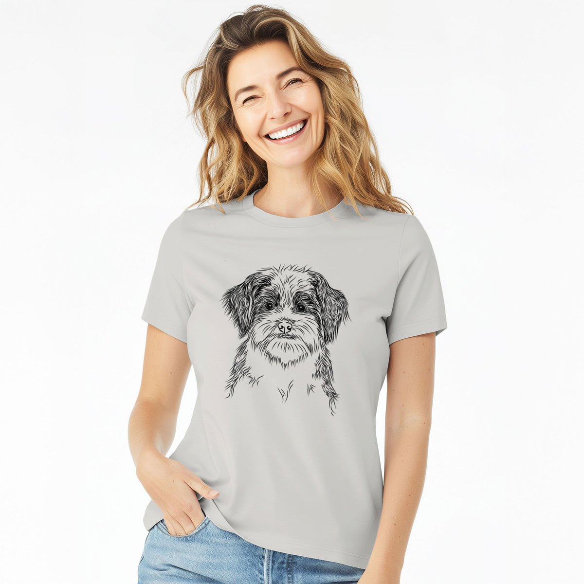 Bare Asa the Havanese - Women's Lightweight Relaxed Fit 100% Cotton Crewneck