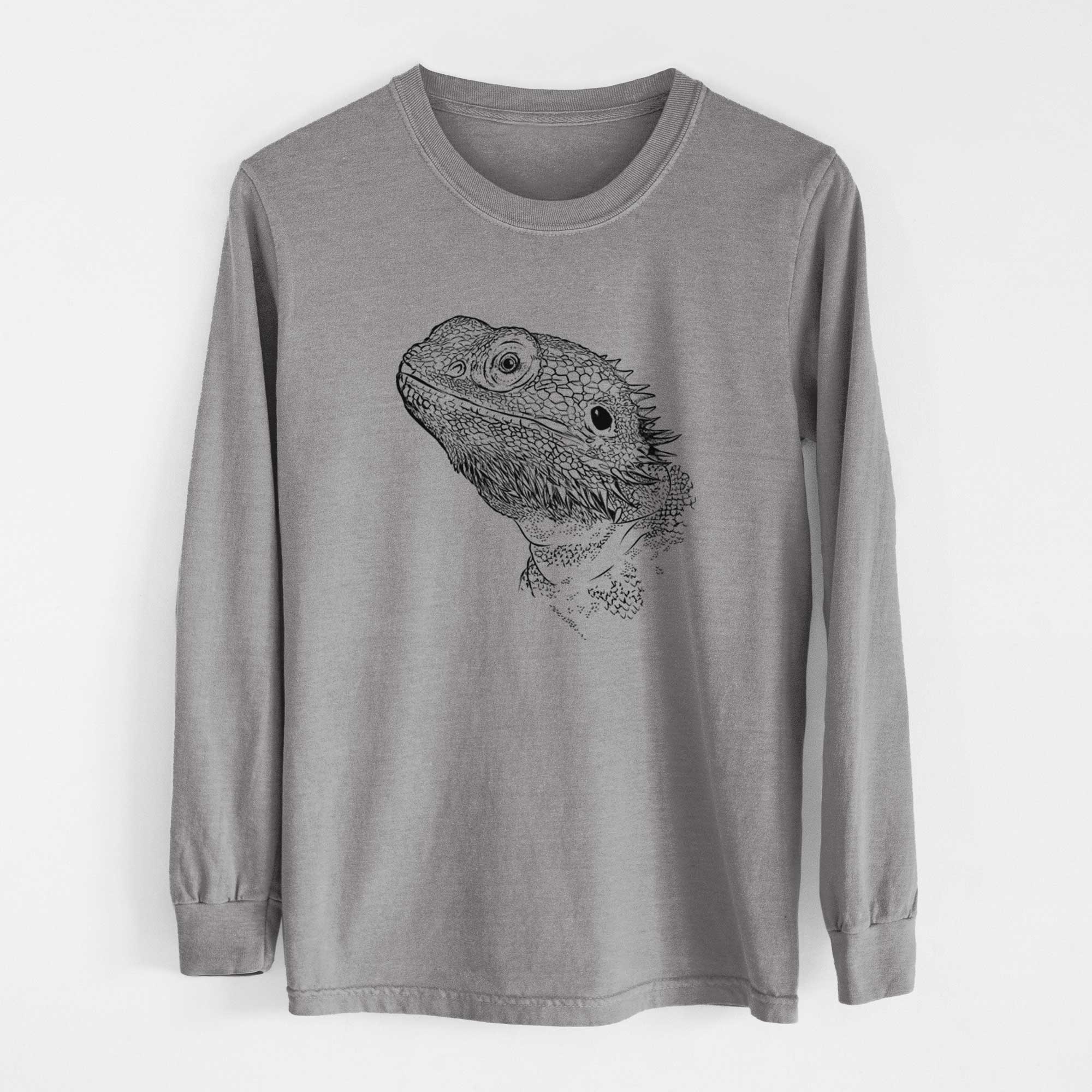 Bare Ash the Bearded Dragon - Men's Heavyweight 100% Cotton Long Sleeve