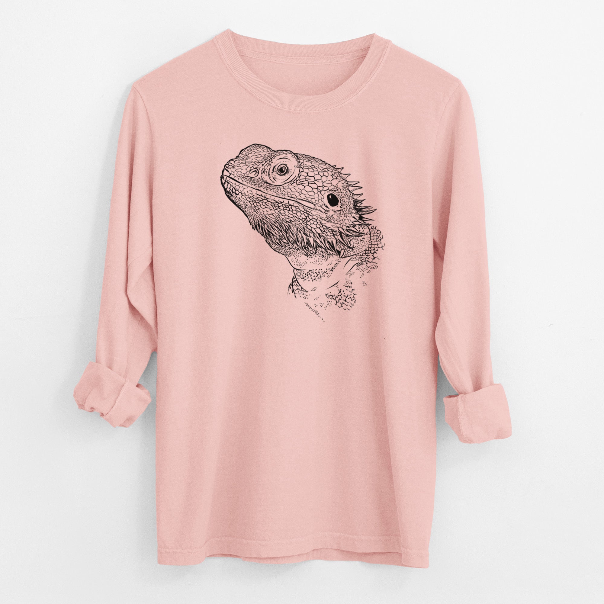 Bare Ash the Bearded Dragon - Men's Heavyweight 100% Cotton Long Sleeve