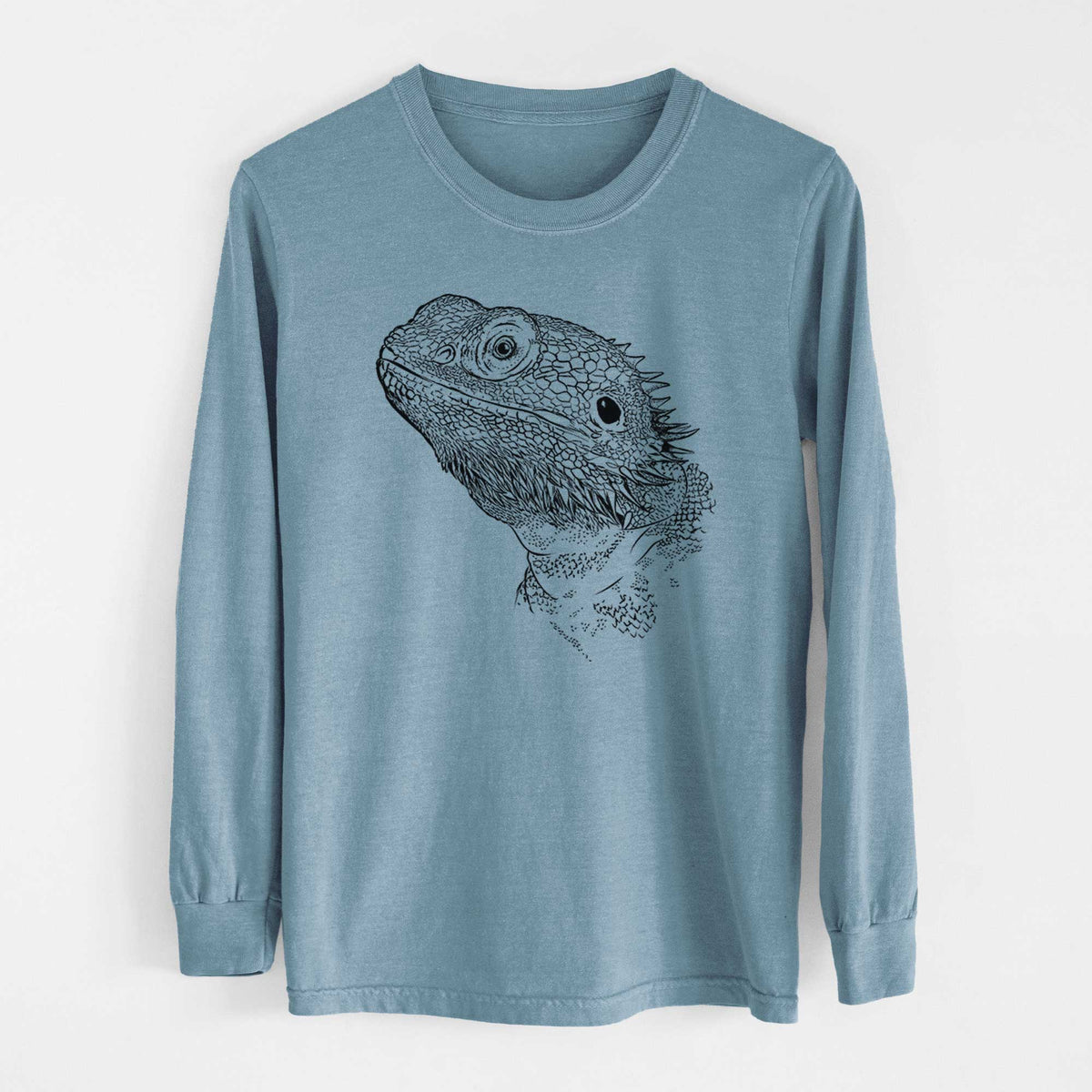Bare Ash the Bearded Dragon - Men's Heavyweight 100% Cotton Long Sleeve