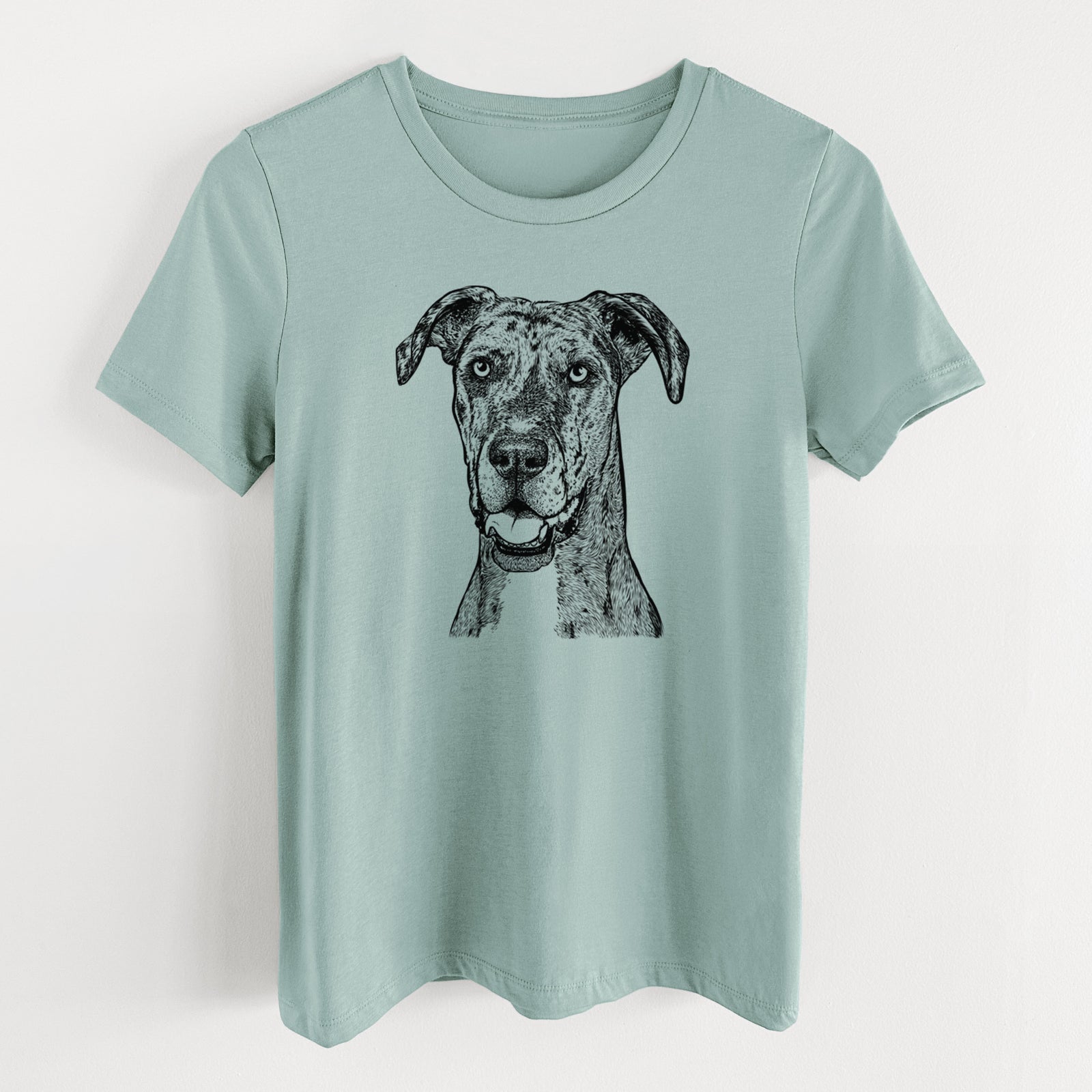 Bare Athena the Merle Great Dane - Women's Lightweight Relaxed Fit 100% Cotton Crewneck