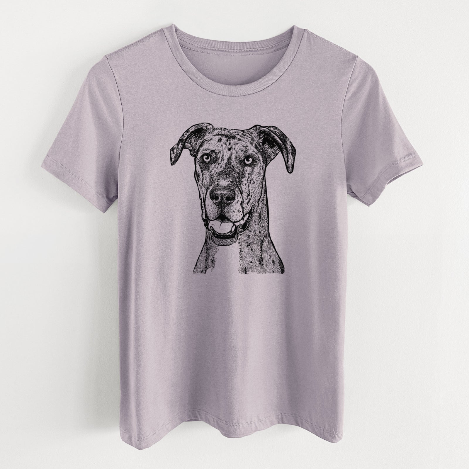 Bare Athena the Merle Great Dane - Women's Lightweight Relaxed Fit 100% Cotton Crewneck
