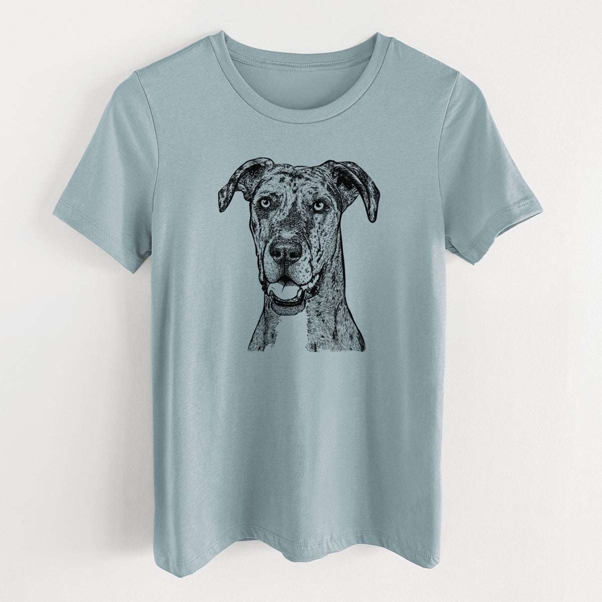 Bare Athena the Merle Great Dane - Women's Lightweight Relaxed Fit 100% Cotton Crewneck