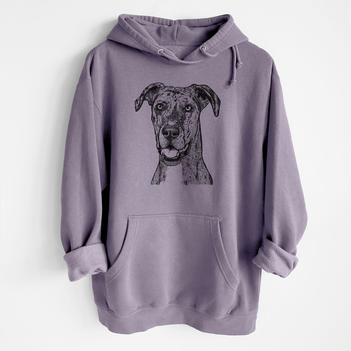 Athena the Merle Great Dane- Heavyweight Fleece Hoodie