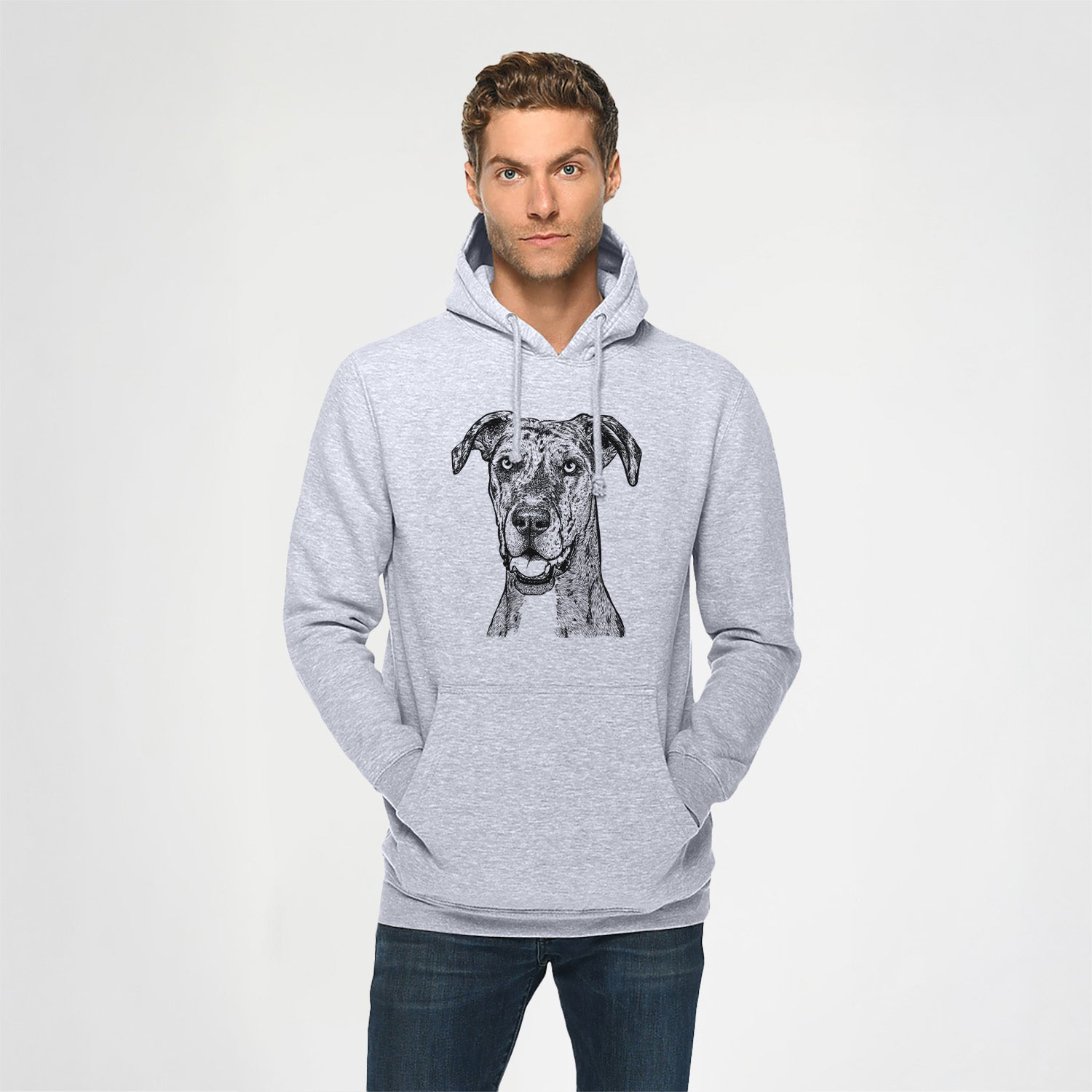 Athena the Merle Great Dane- Heavyweight Fleece Hoodie