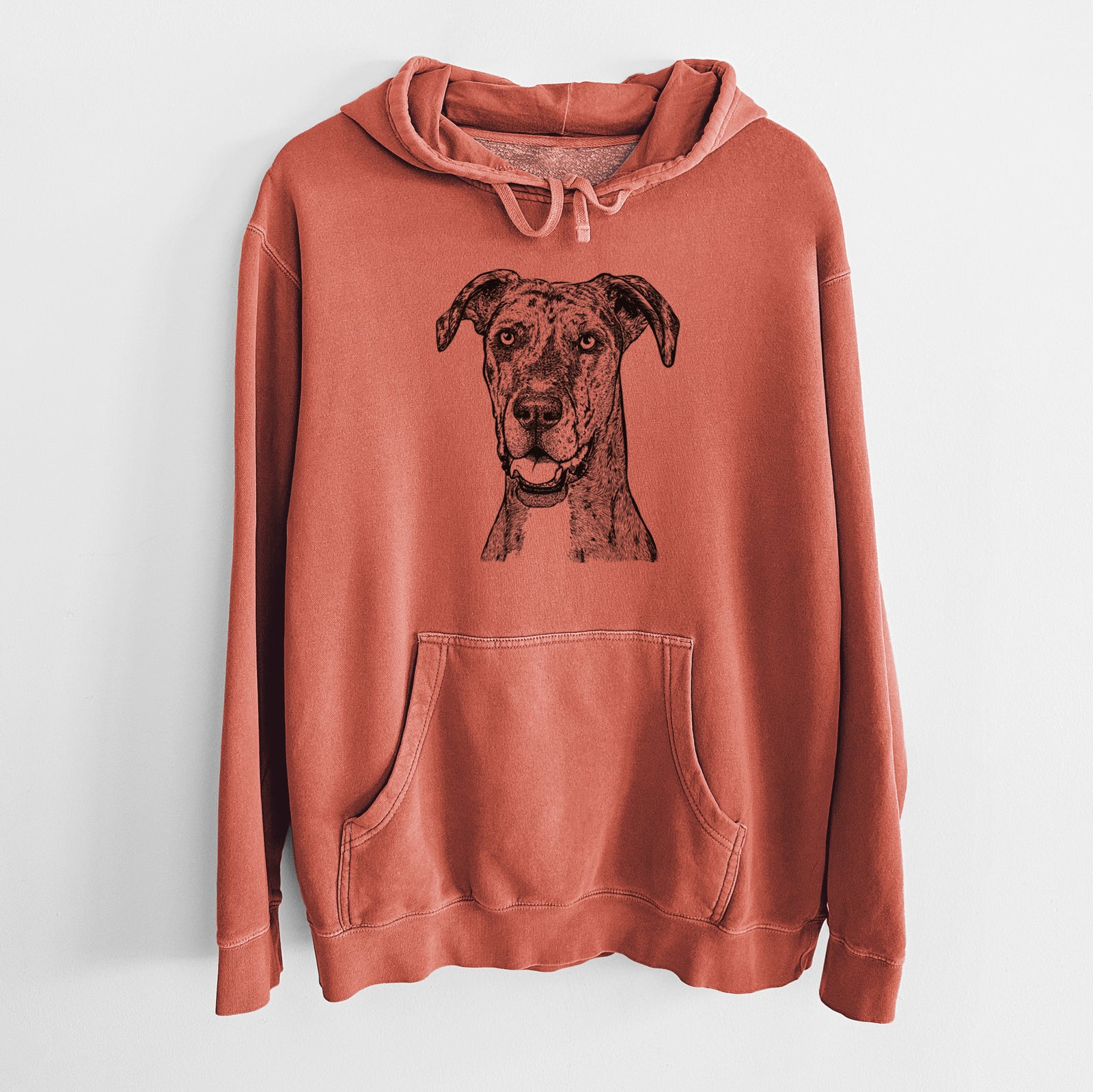 Bare Athena the Merle Great Dane - Unisex Pigment Dyed Hoodie