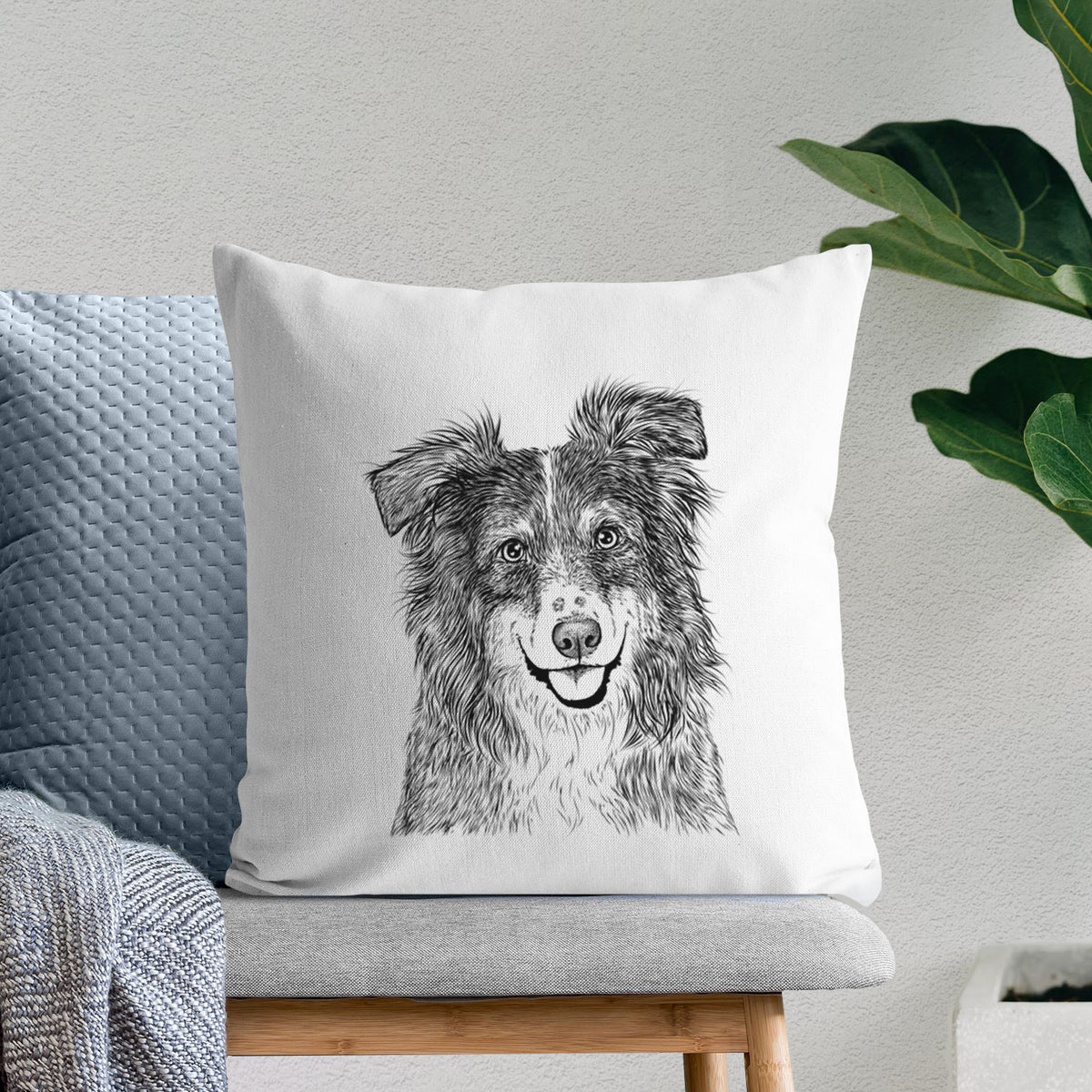 Aushe the Australian Shepherd - Throw Pillow Cover