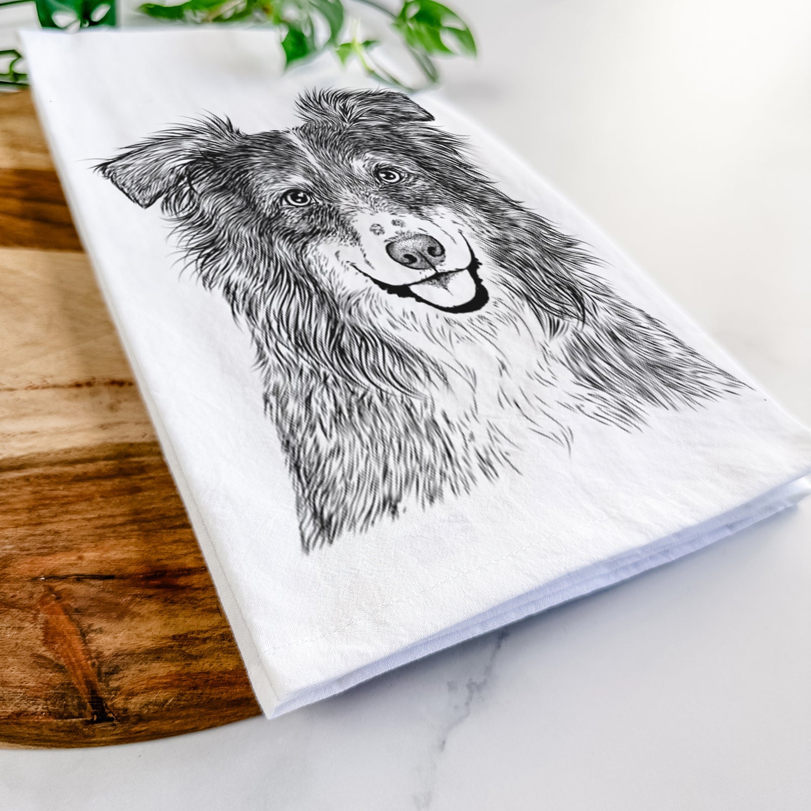 Aushe the Australian Shepherd Tea Towel