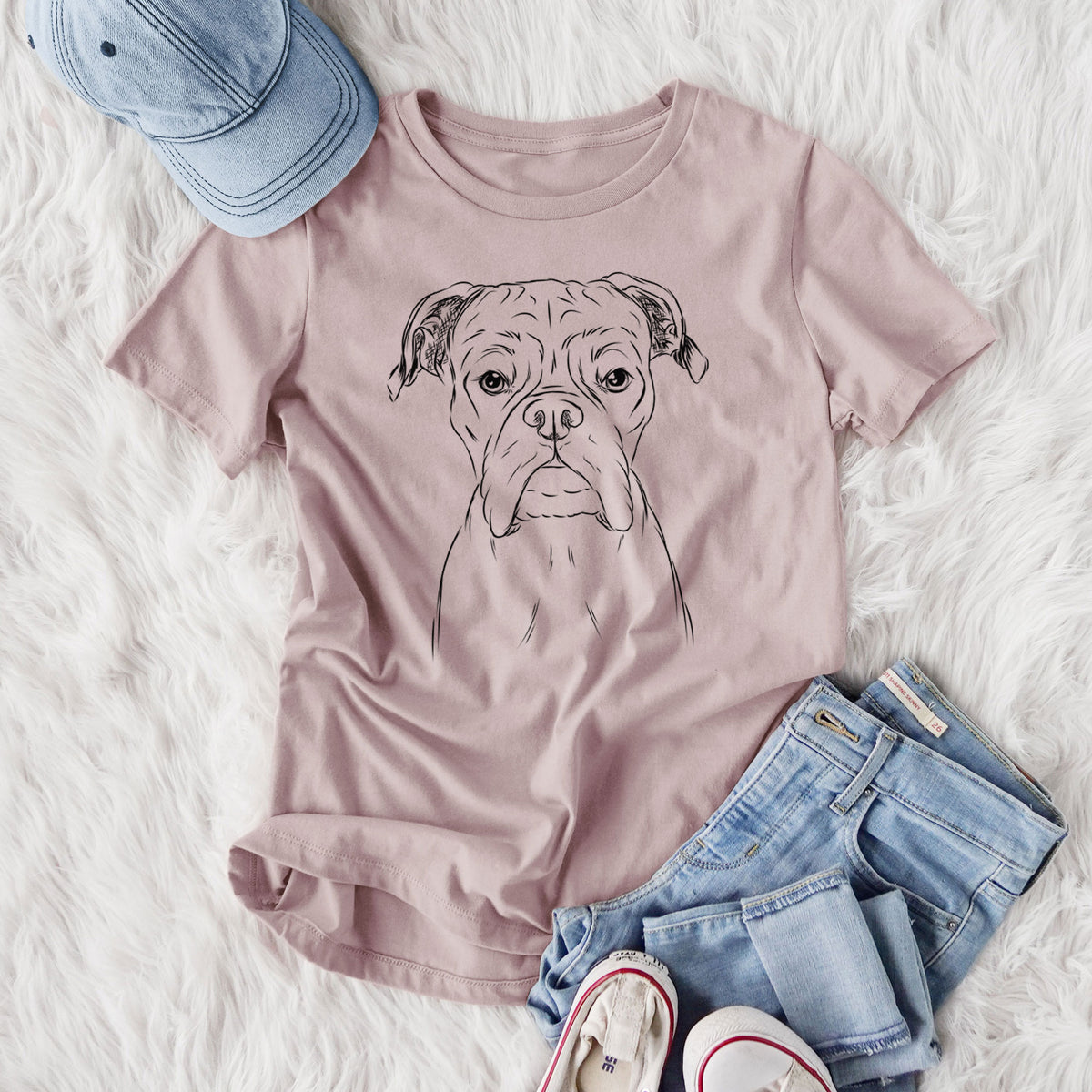 Bare Axel the Boxer - Women's Lightweight Relaxed Fit 100% Cotton Crewneck