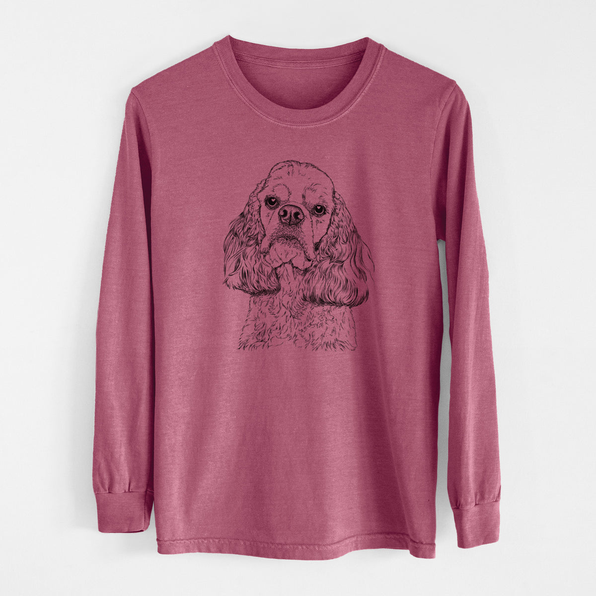 Bare Bailey the American Cocker Spaniel - Men's Heavyweight 100% Cotton Long Sleeve