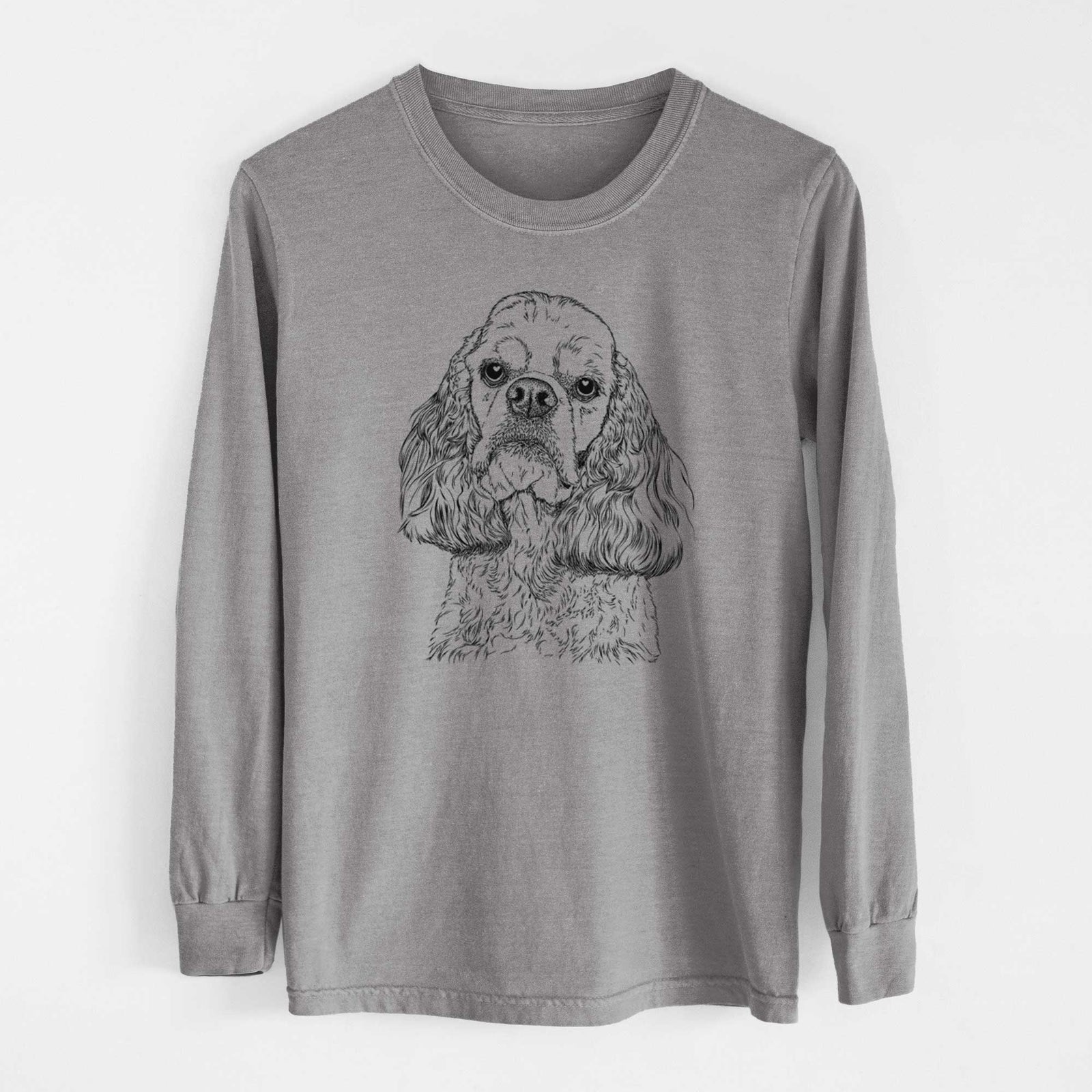 Bare Bailey the American Cocker Spaniel - Men's Heavyweight 100% Cotton Long Sleeve