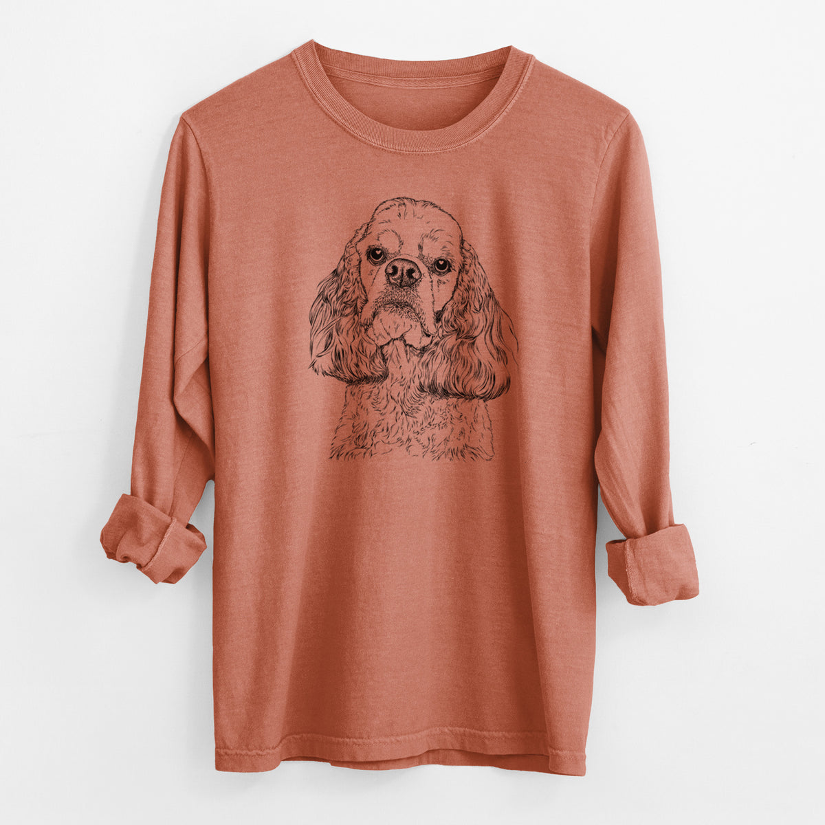 Bare Bailey the American Cocker Spaniel - Men's Heavyweight 100% Cotton Long Sleeve