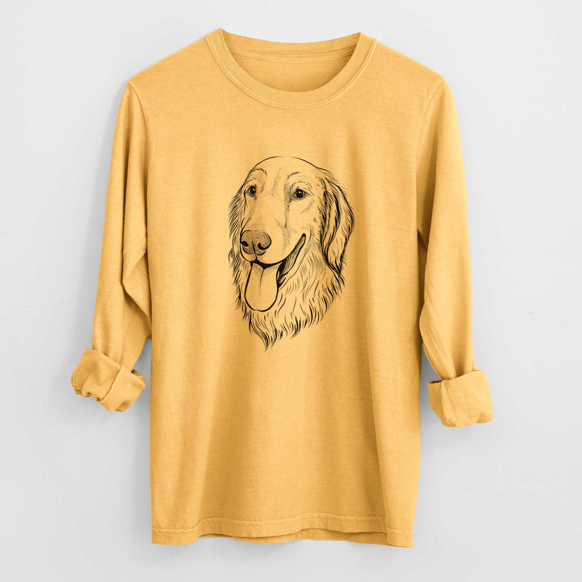 Bare Bailey the Golden Retriever - Men's Heavyweight 100% Cotton Long Sleeve