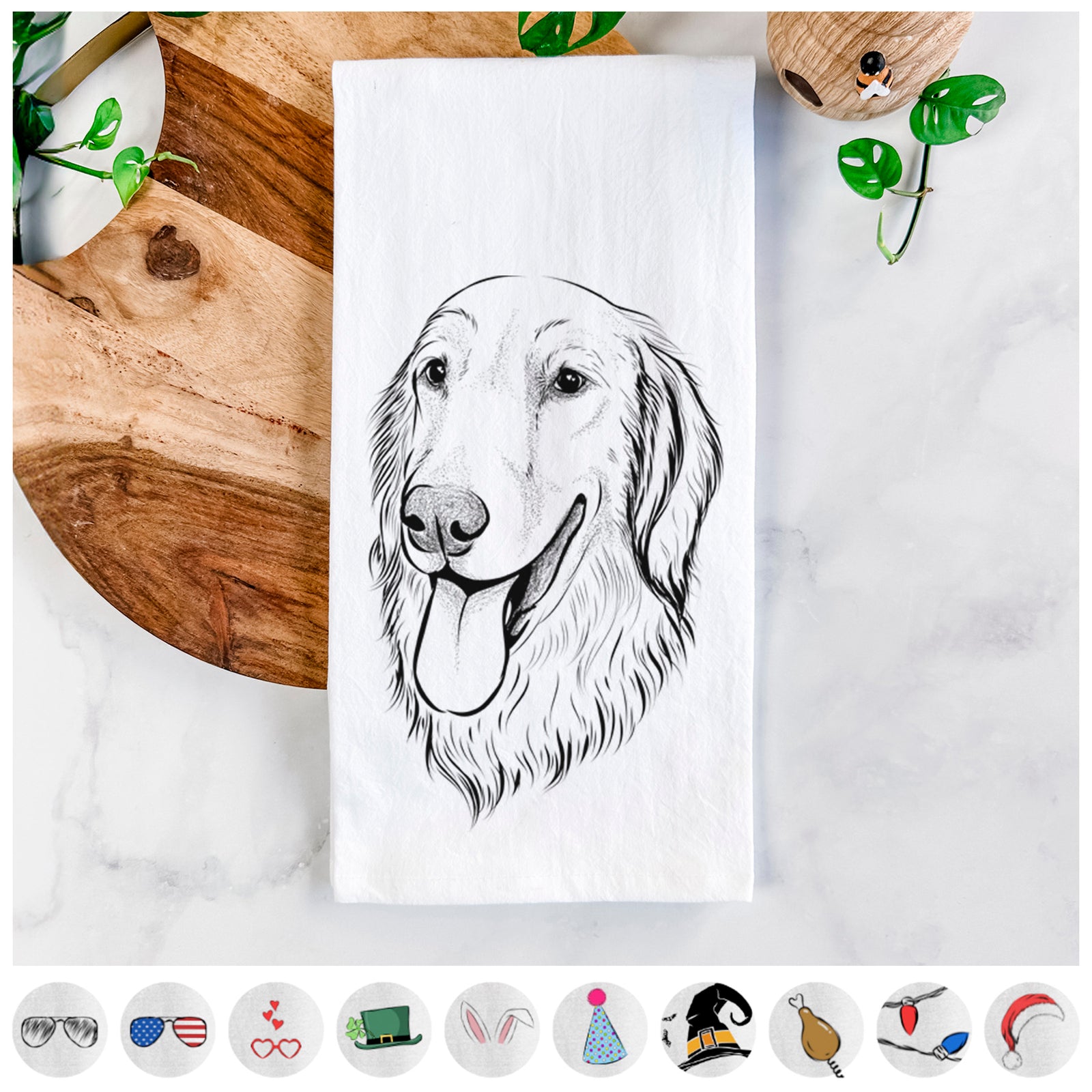 Bailey the Golden Retriever Tea Towel