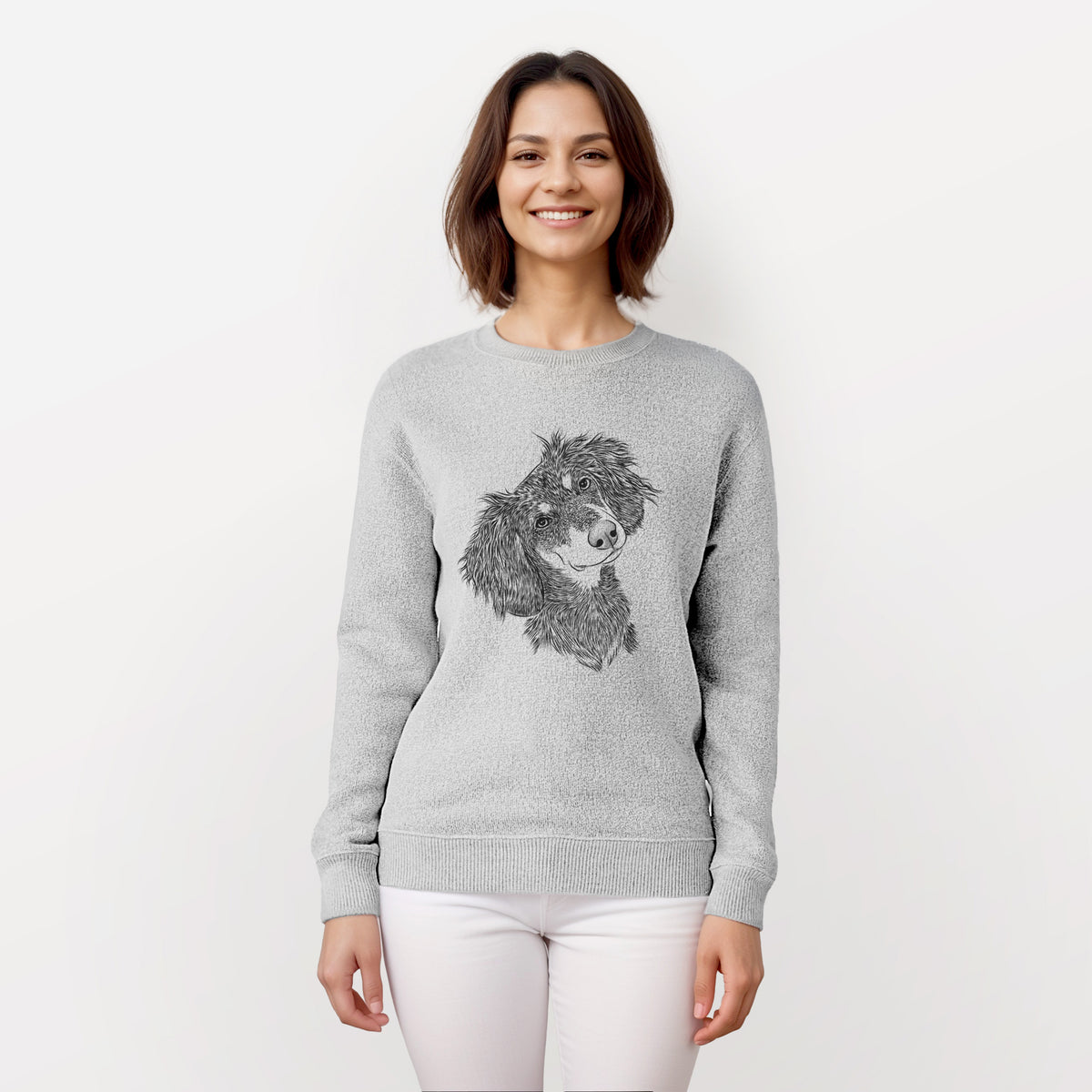 Bailey the Long Haired Dachshund - Knit Sweatshirt