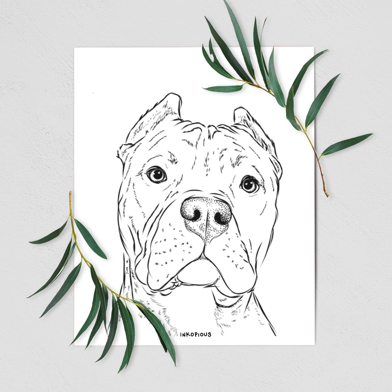 Bam Bam the Pitbull Art Print