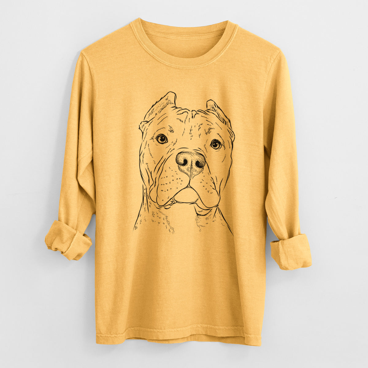 Bare Bam Bam the Pitbull - Heavyweight 100% Cotton Long Sleeve