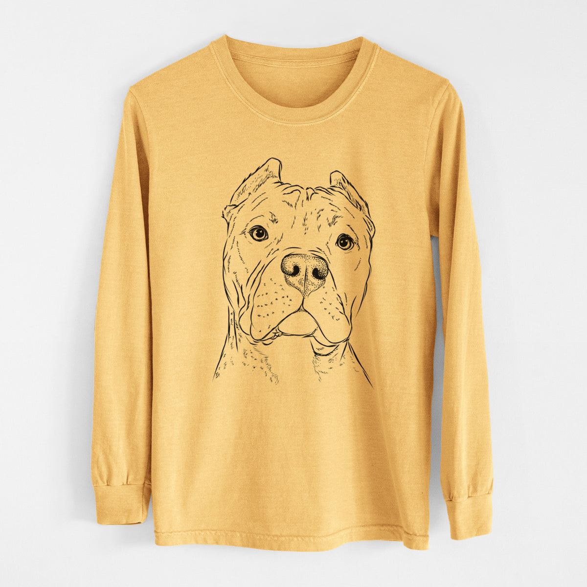 Bare Bam Bam the Pitbull - Heavyweight 100% Cotton Long Sleeve