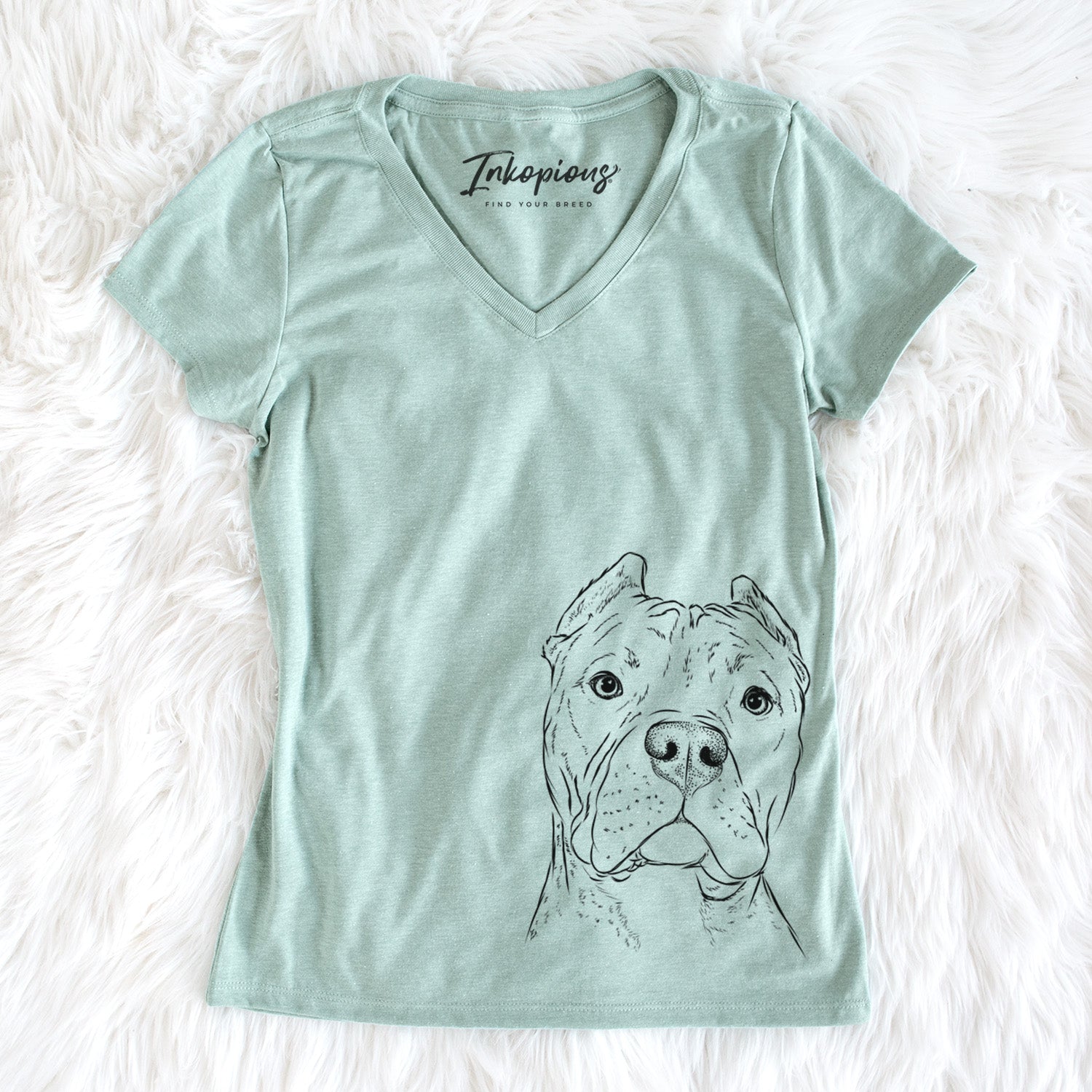 Bare Bam Bam the Pitbull - Women's V-neck Shirt