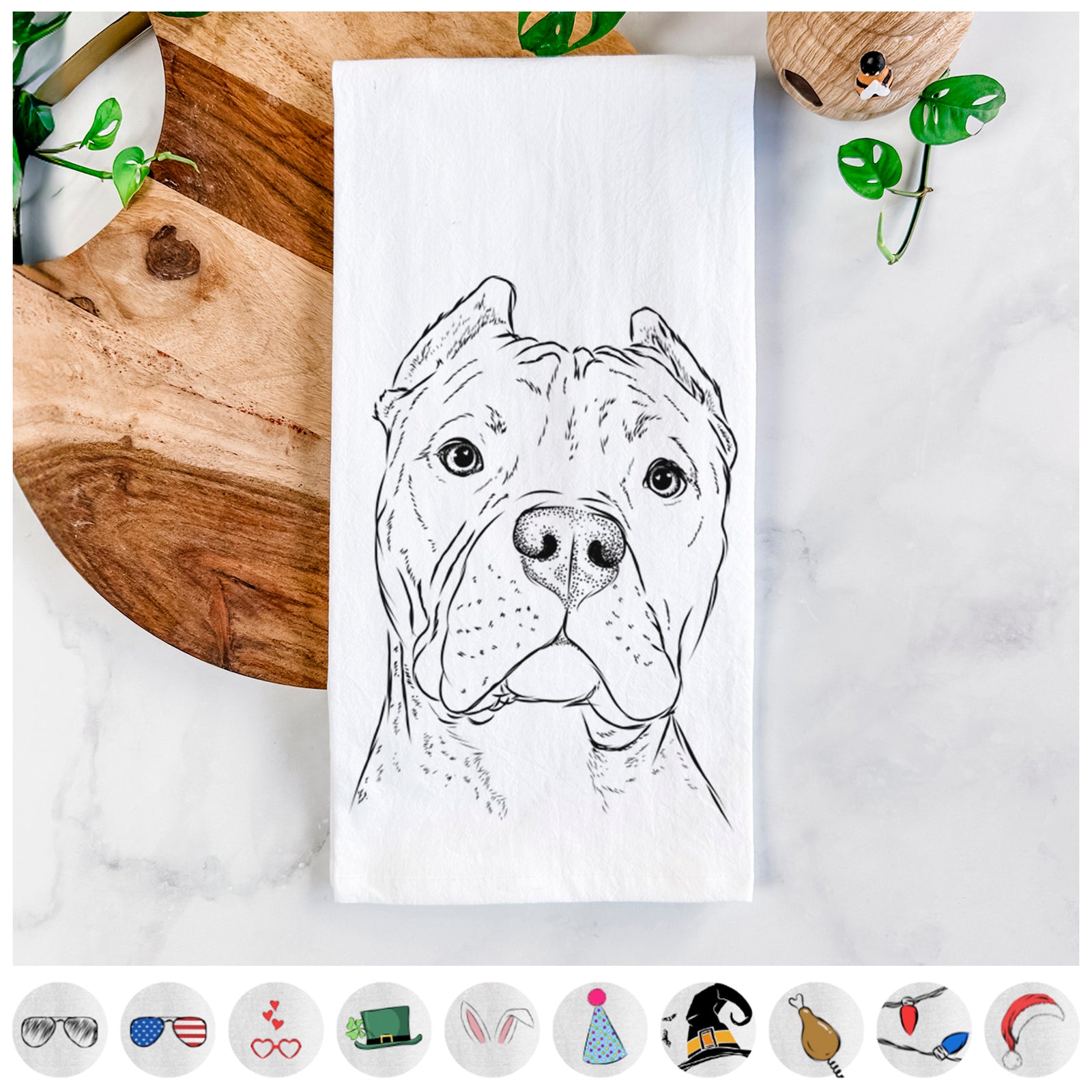 Bam Bam the Pitbull Tea Towel